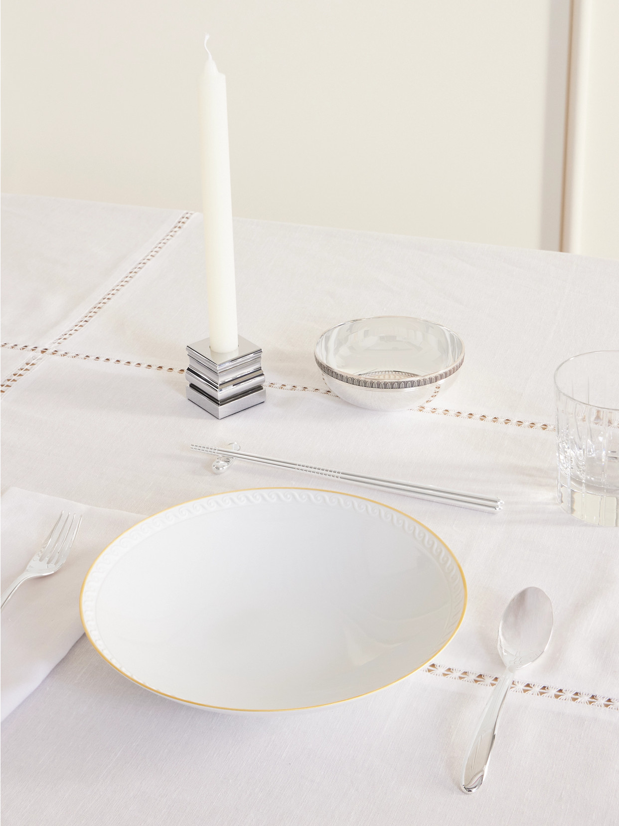 Christofle Mood Asia 24-piece Silver-plated Flatware Set With Case In Silver