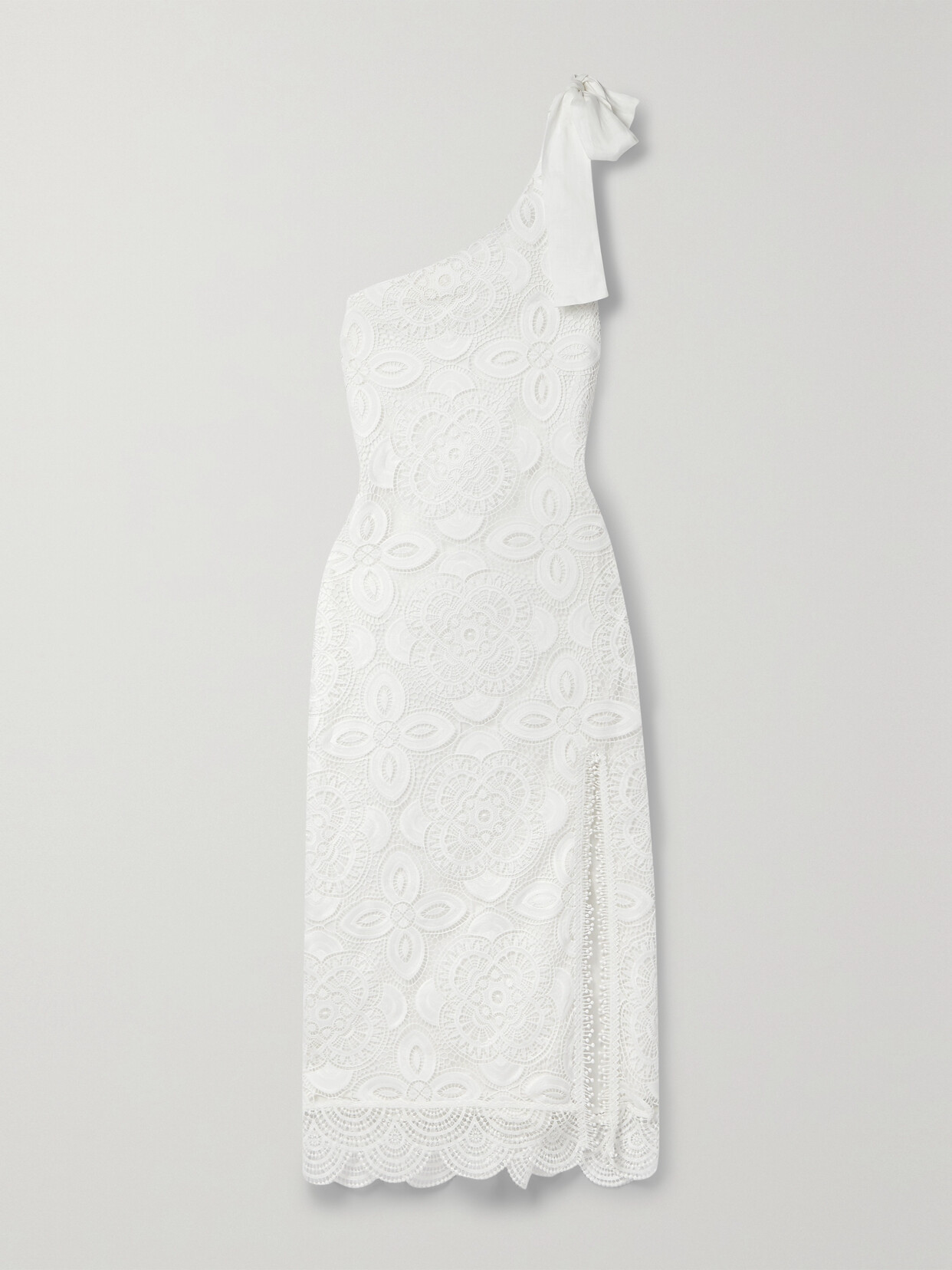 WAIMARI - Manglar One-shoulder Guipure Lace Midi Dress - White