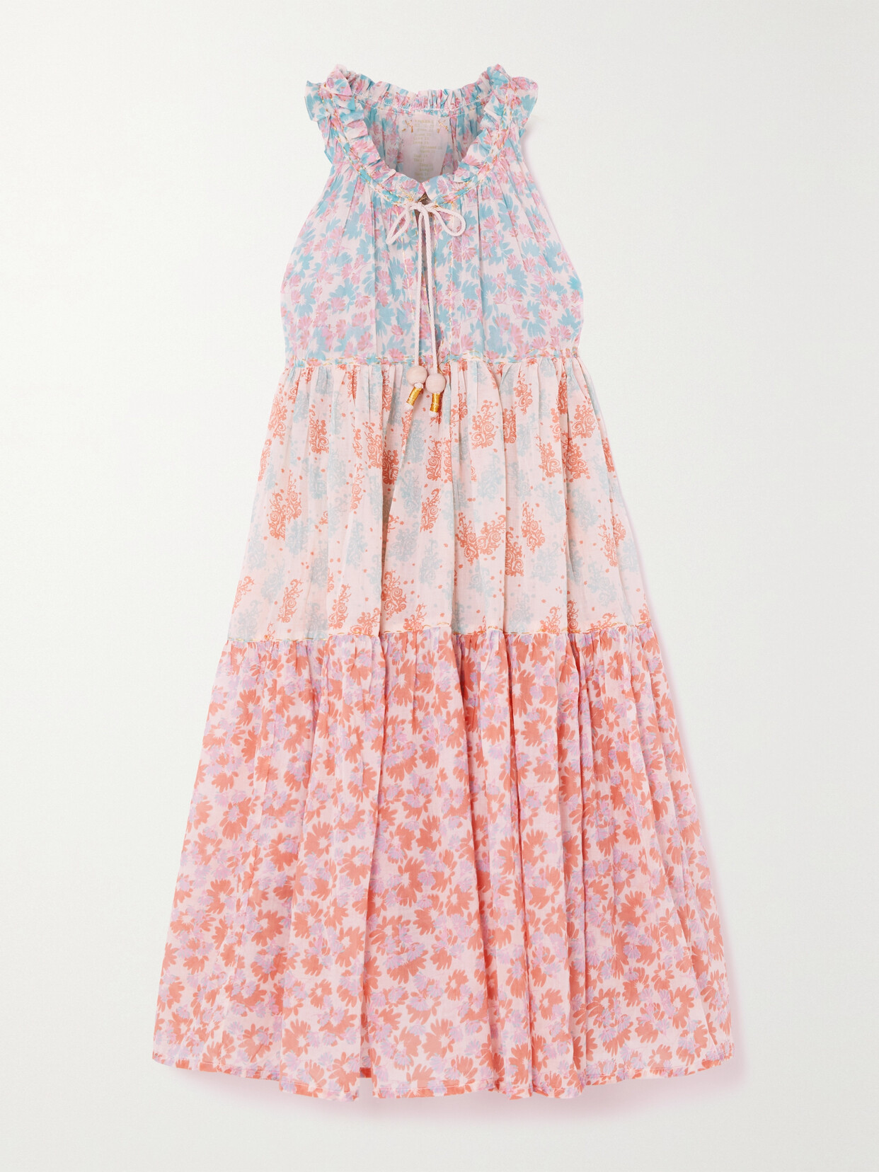 Yvonne S Tiered Printed Cotton-voile Dress - Pink