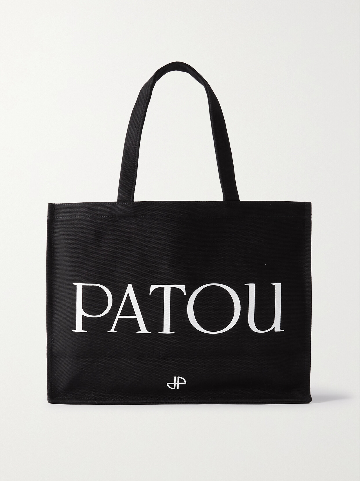 Patou - Patou Large Printed Organic Cotton-canvas Tote Bag - Black