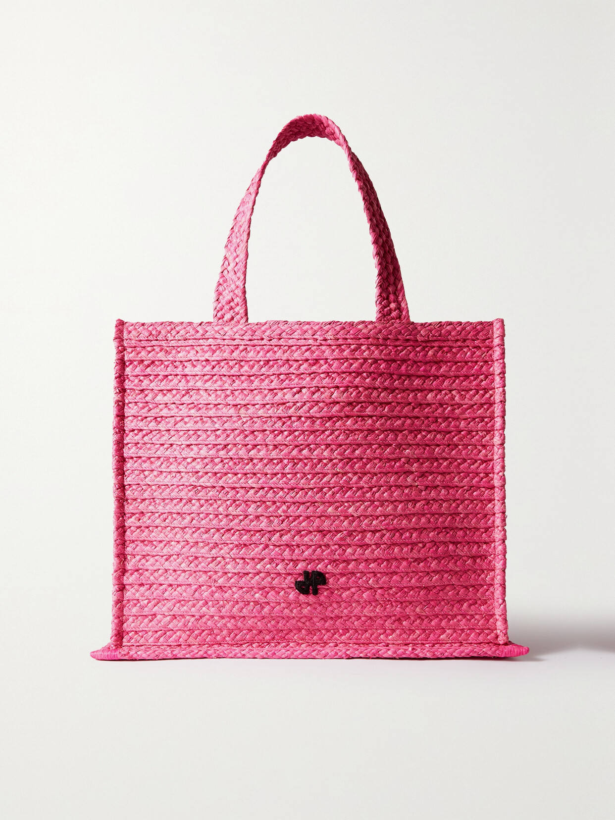 Patou - Large Appliquéd Raffia Tote - Pink