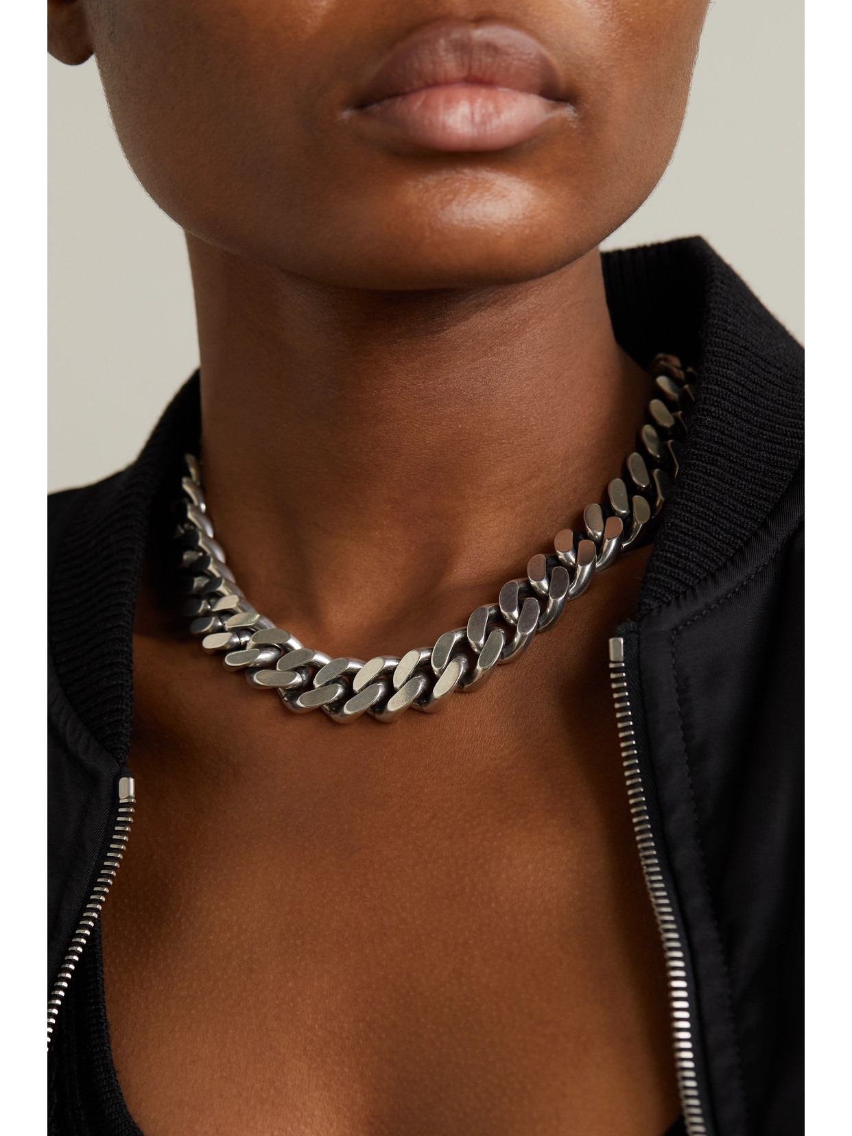 Saint Laurent Silver-tone Necklace In Silver
