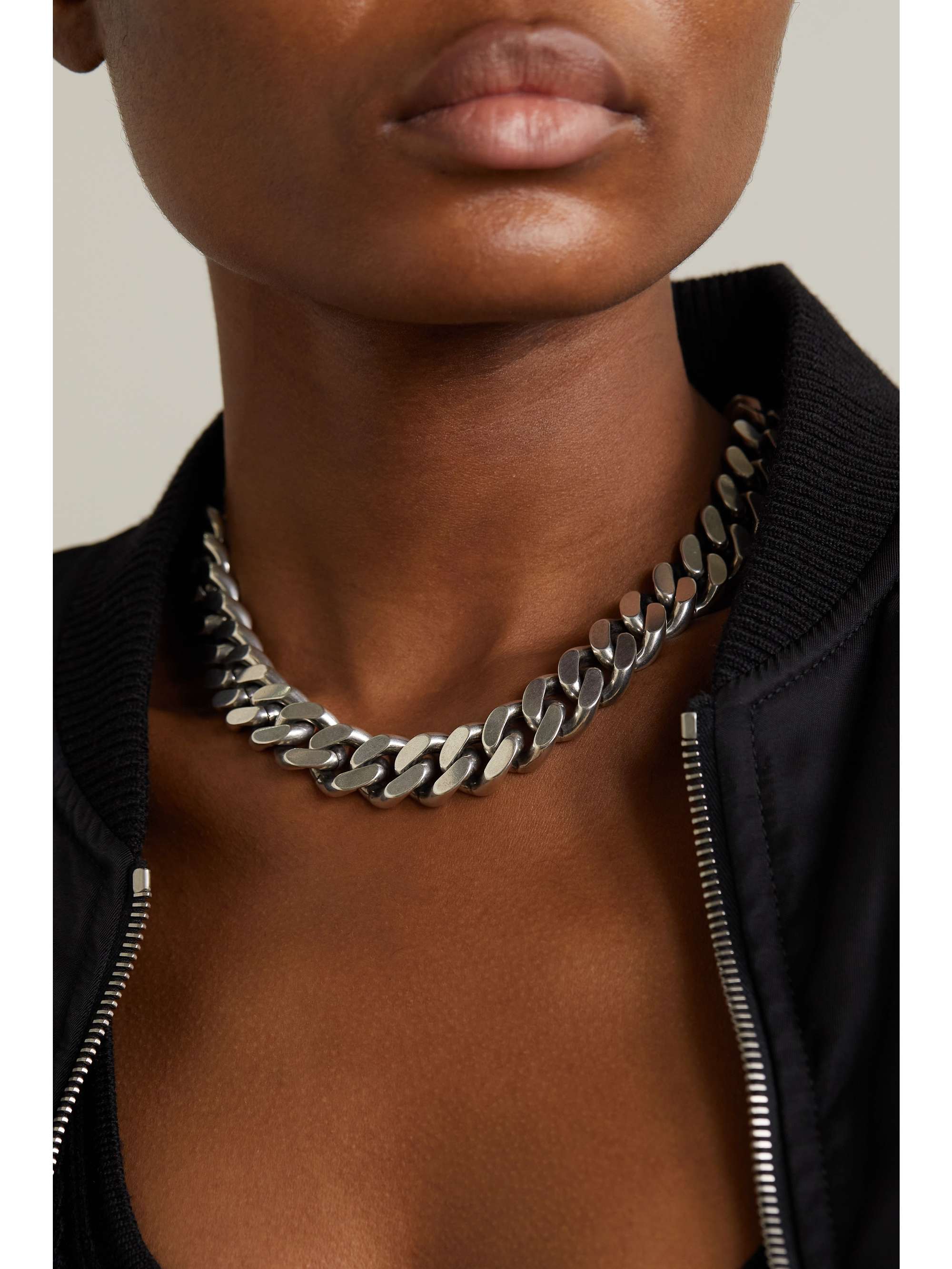 SAINT LAURENT Silver-tone necklace