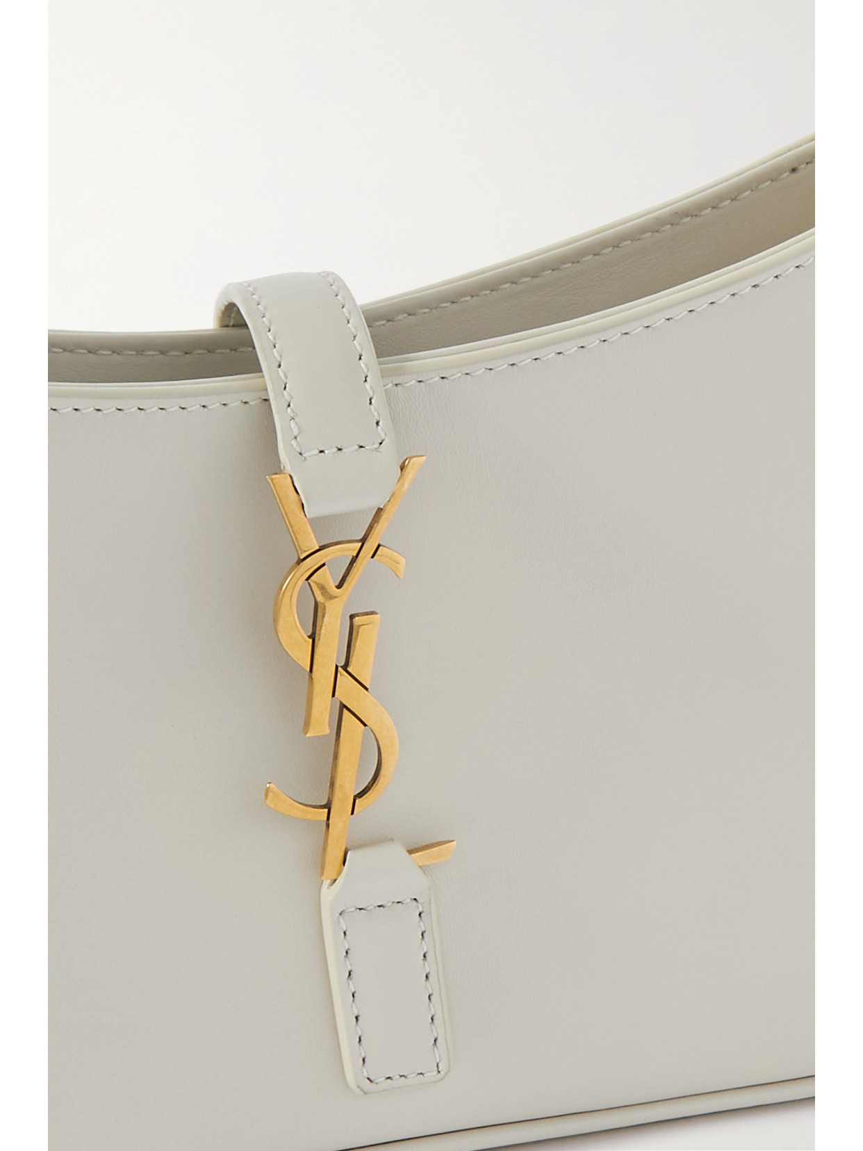 Saint Laurent Le 5 À 7 Mini Leather Shoulder Bag In White