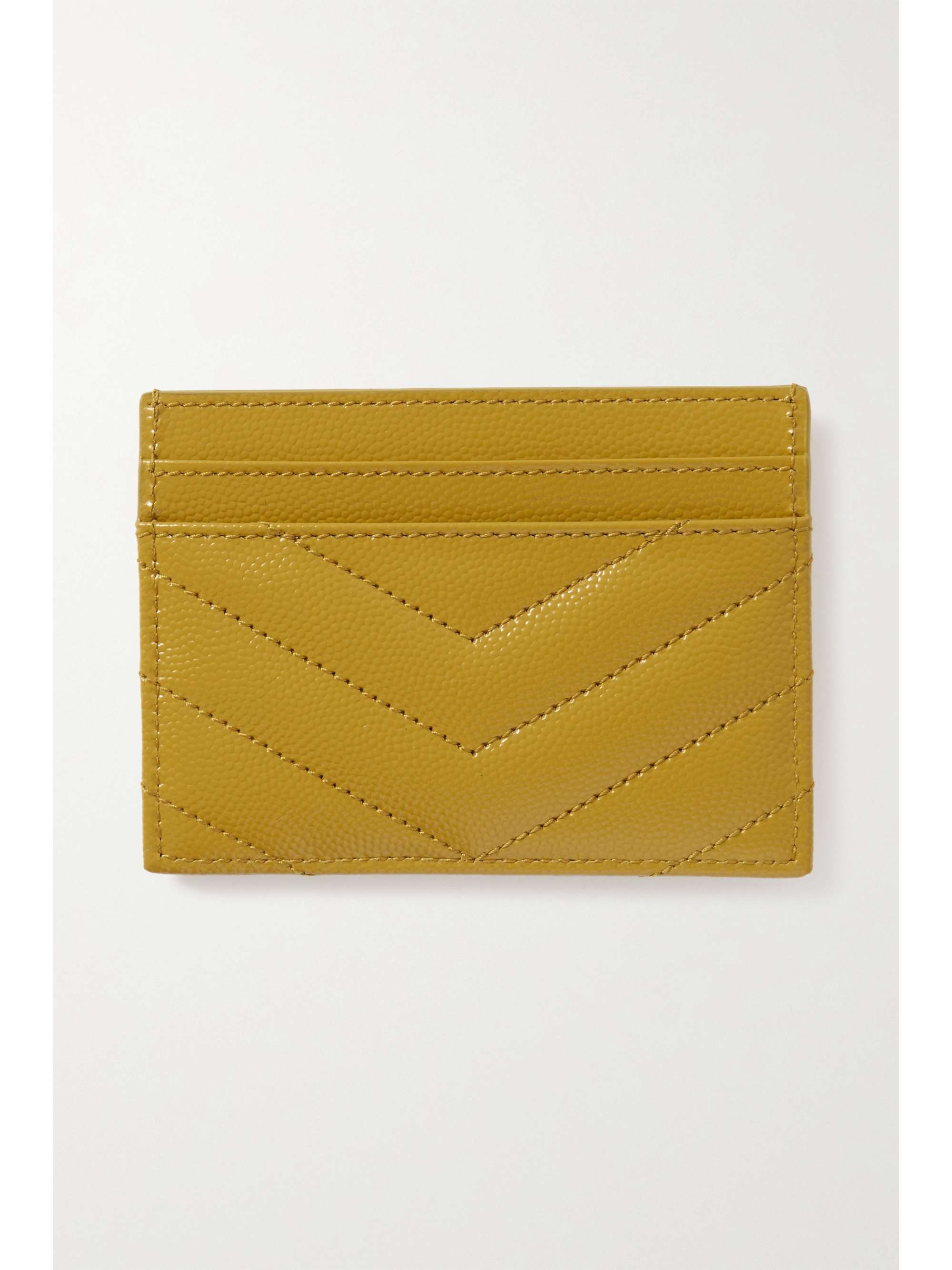 SAINT LAURENT Monogramme quilted textured-leather cardholder