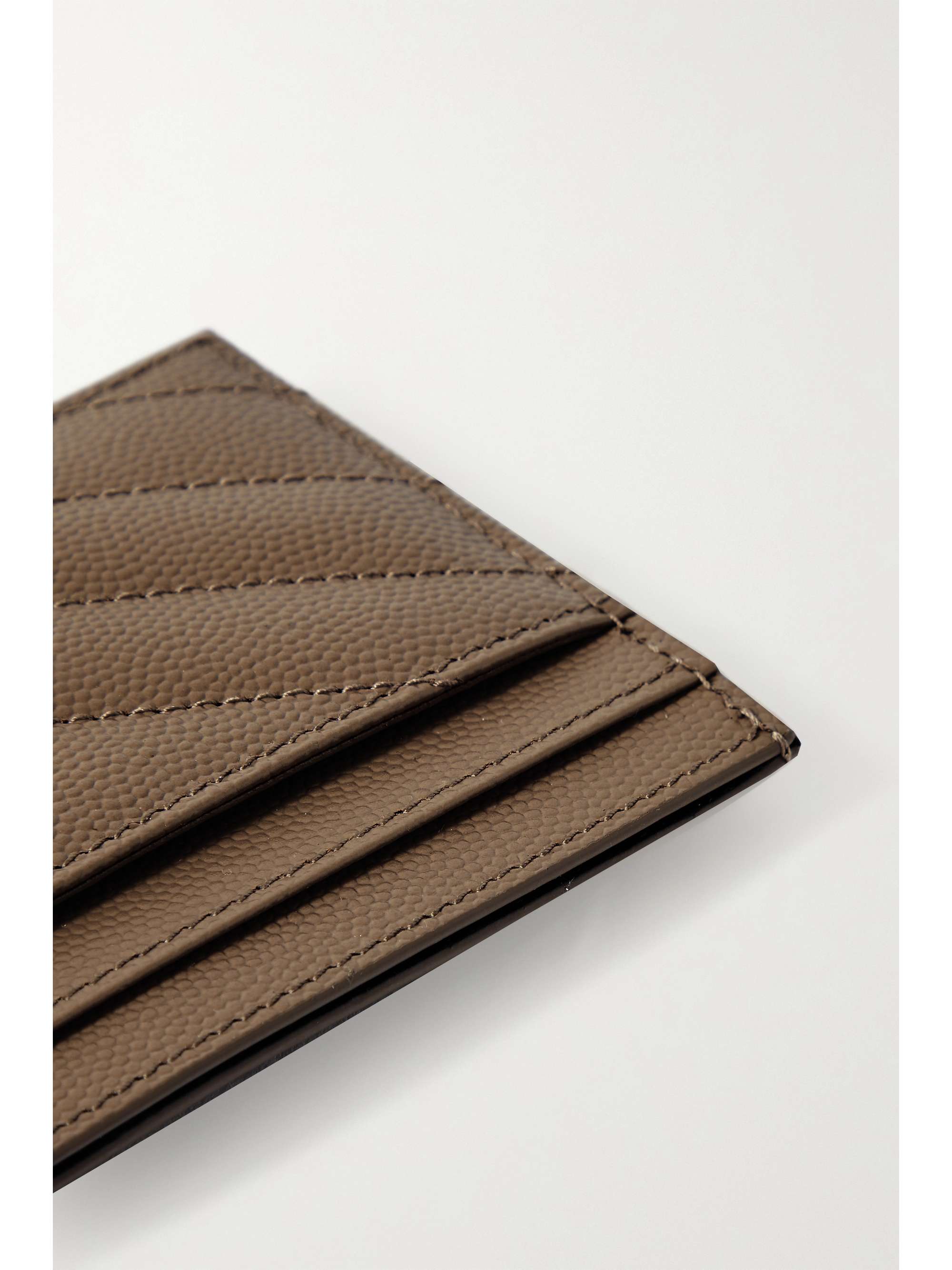 SAINT LAURENT Porte-cartes en cuir texturé matelassé Monogramme