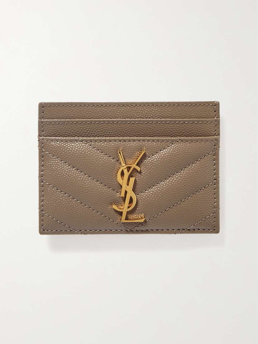 Saint Laurent Monogramme Quilted Textured-leather Cardholder