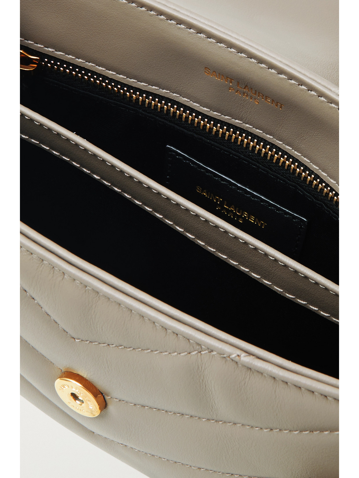 Saint Laurent Loulou Toy Strap Bag In Quilted "y" Leather In Brown