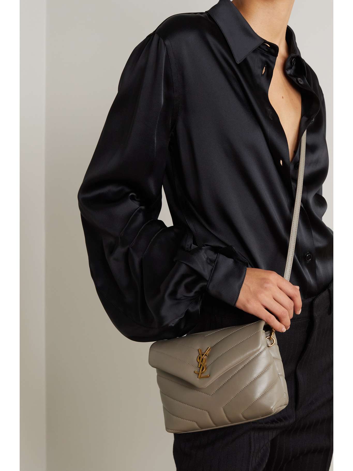 Brown Loulou Toy quiltedleather shoulder bag SAINT LAURENT NETAPORTER