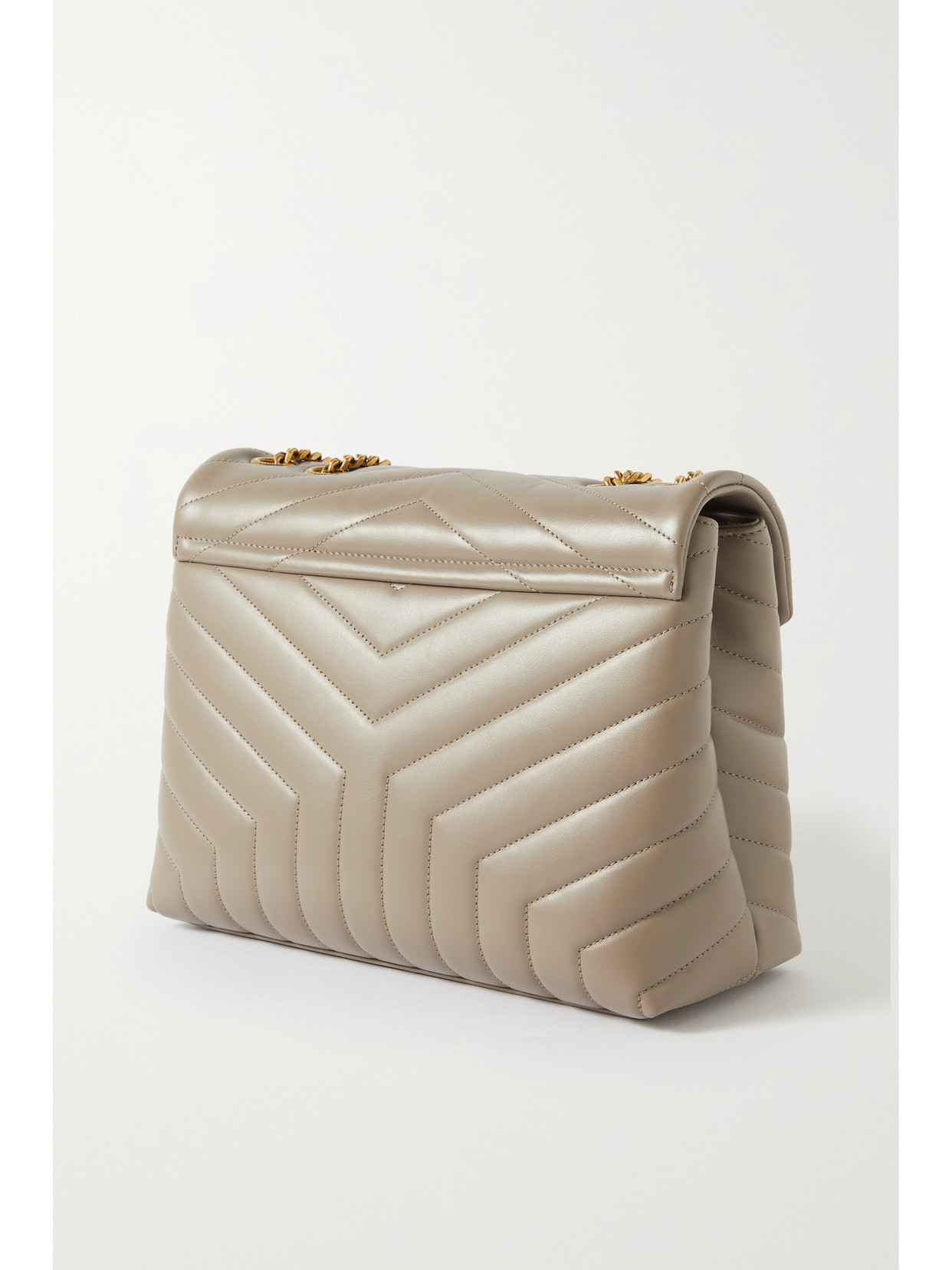 Saint Laurent Loulou Medium Quilted-leather Shoulder Bag In Brown