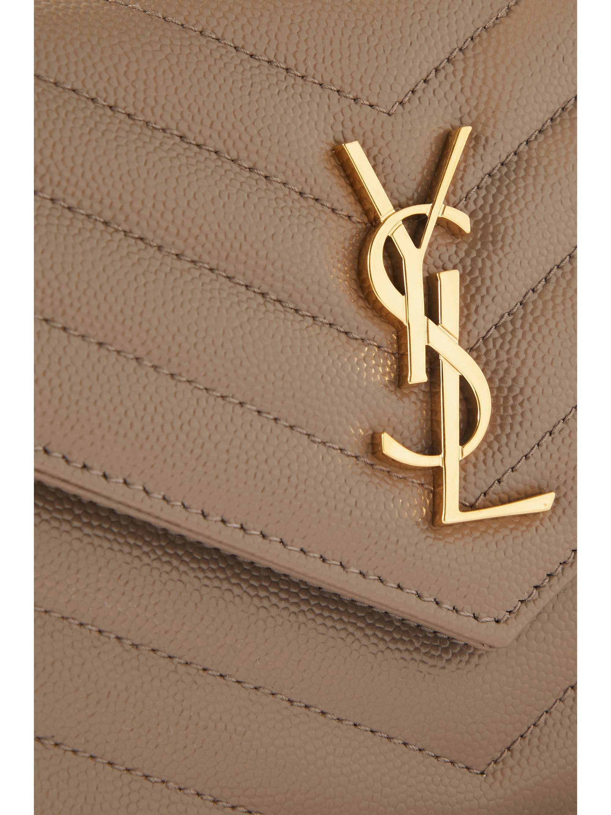 SAINT LAURENT Monogramme quilted textured-leather shoulder bag