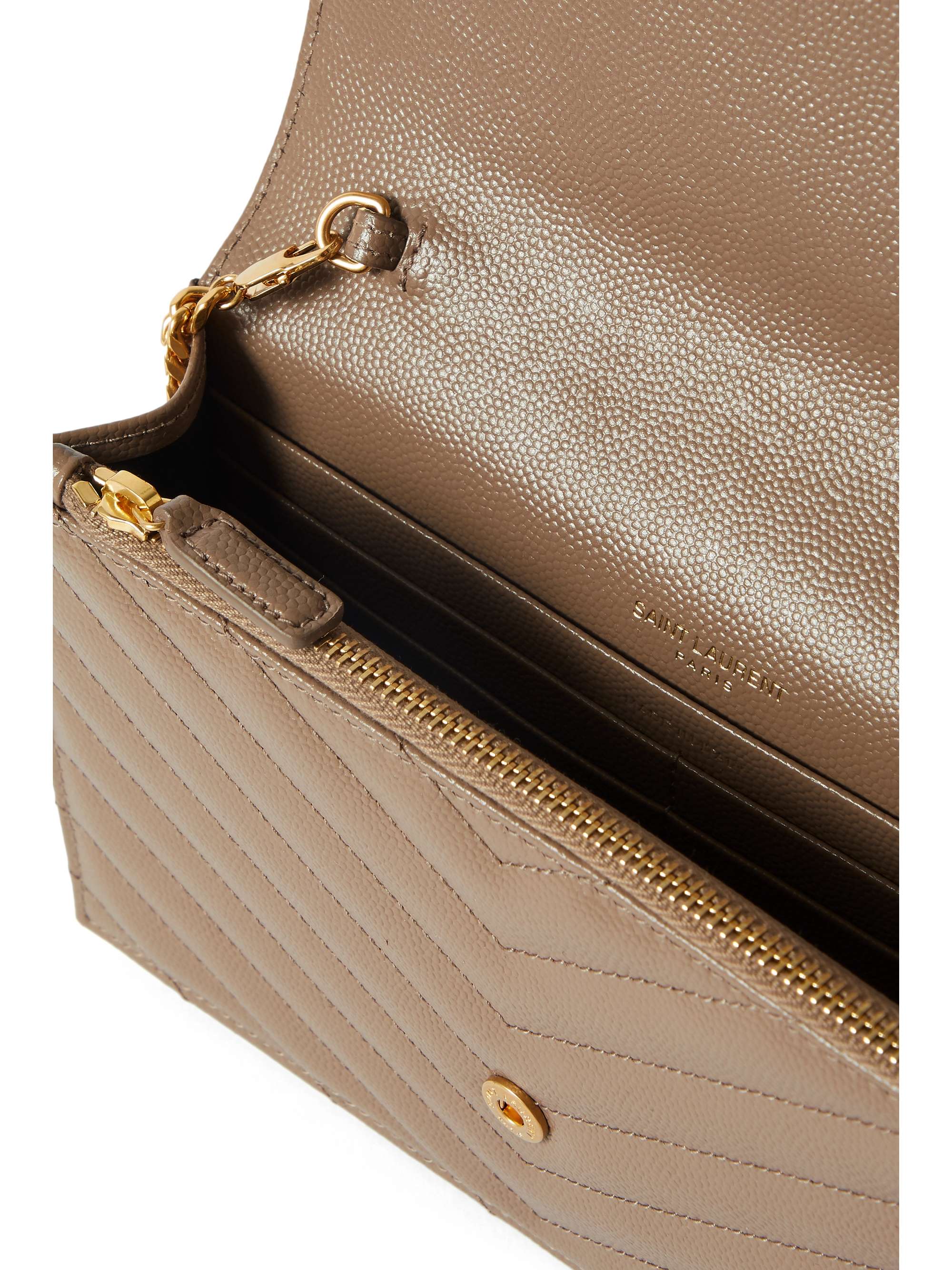 SAINT LAURENT Monogramme quilted textured-leather shoulder bag
