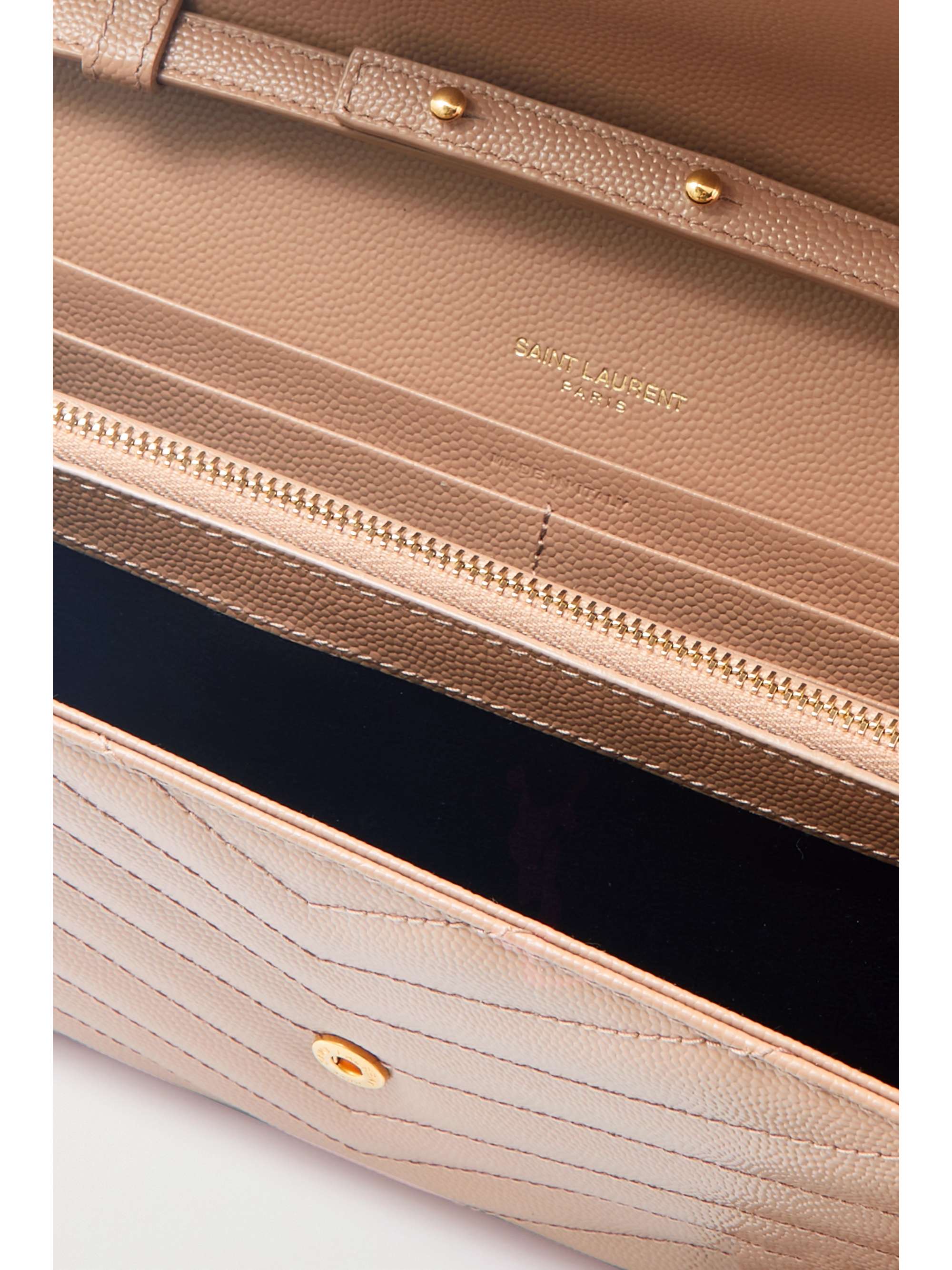 Peach Monogramme mini quilted texturedleather shoulder bag SAINT