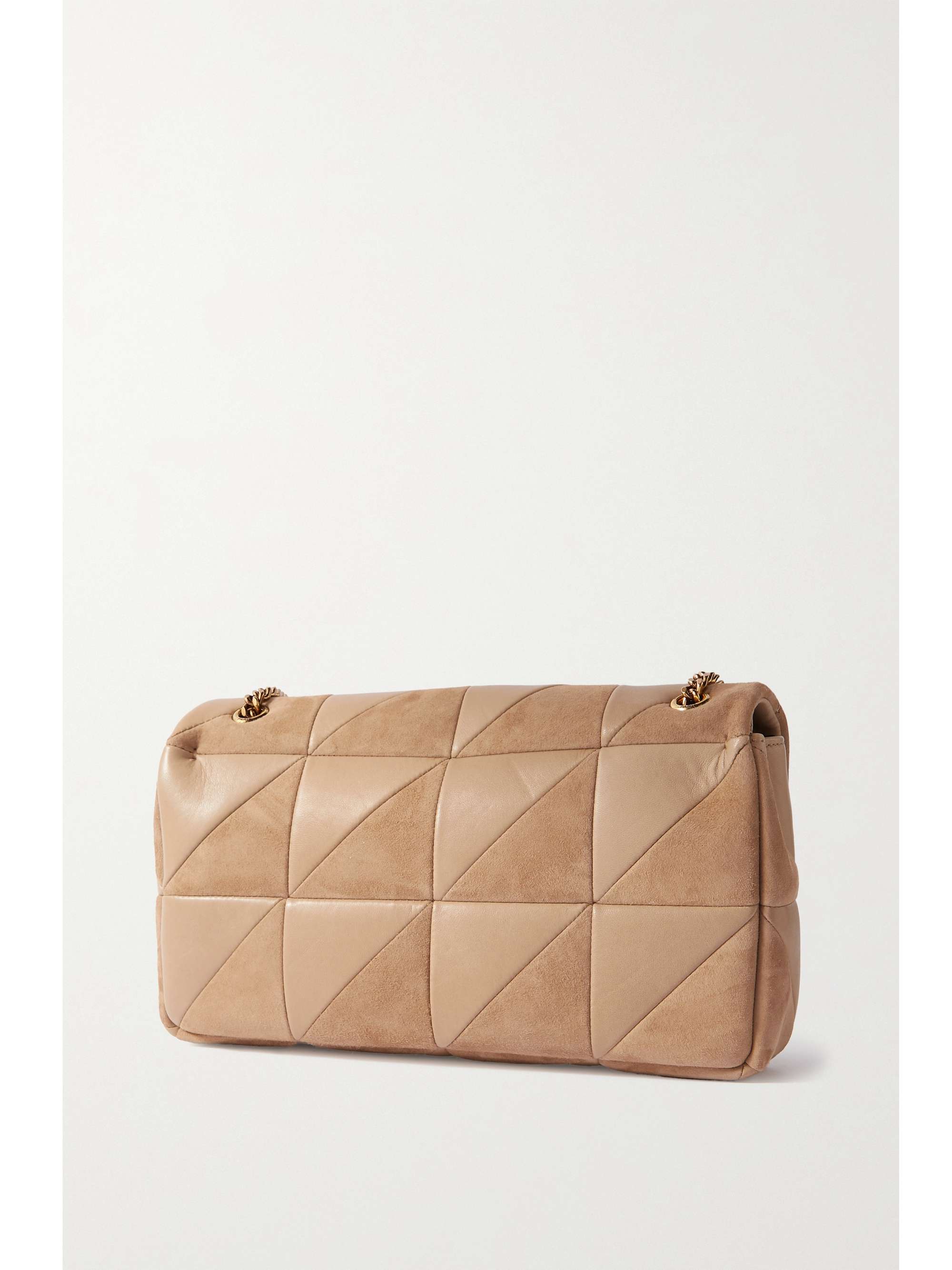 SAINT LAURENT Jamie medium quilted suede and leather shoulder bag NET