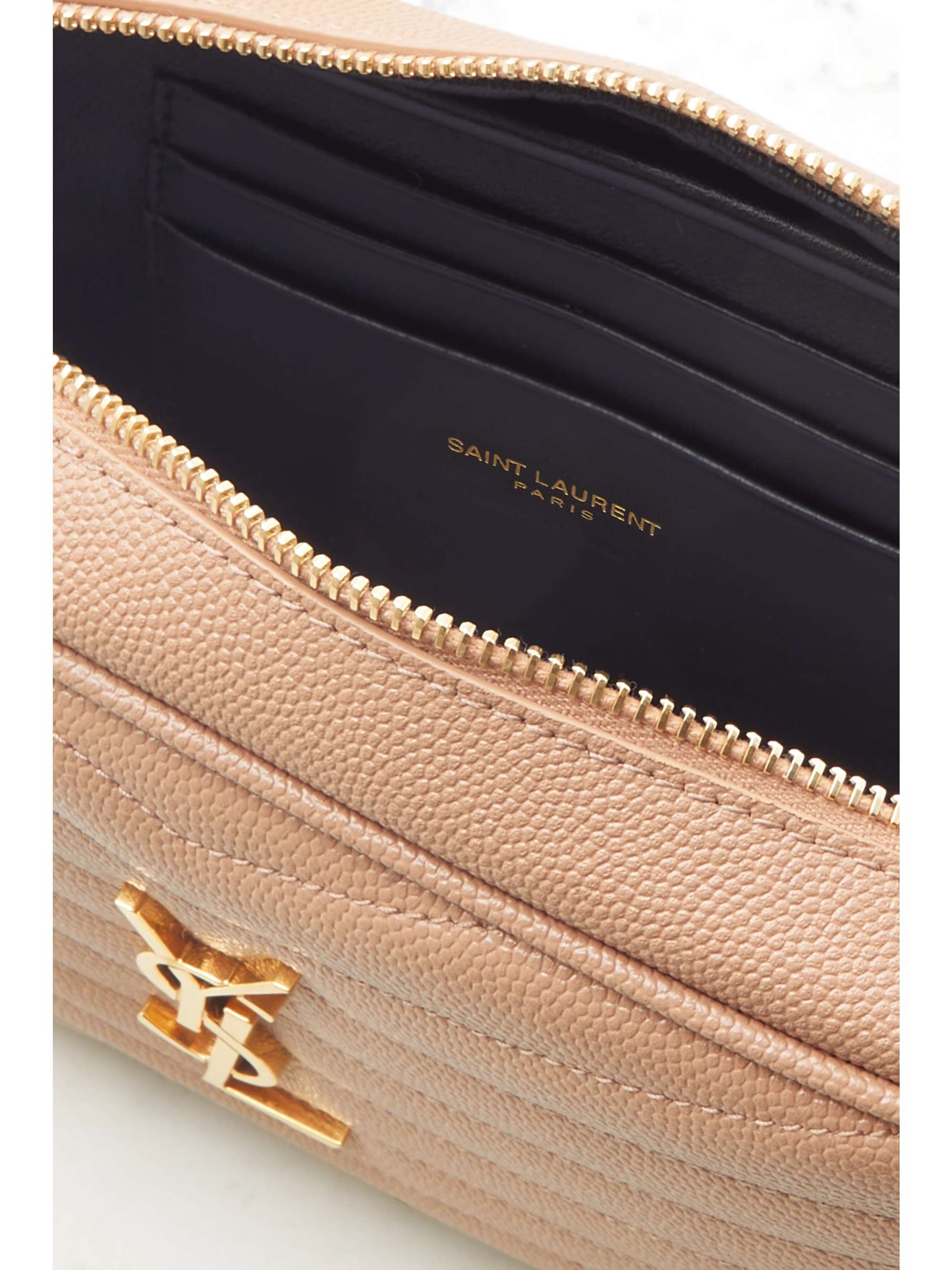 SAINT LAURENT Lou mini quilted texturedleather shoulder bag NETAPORTER