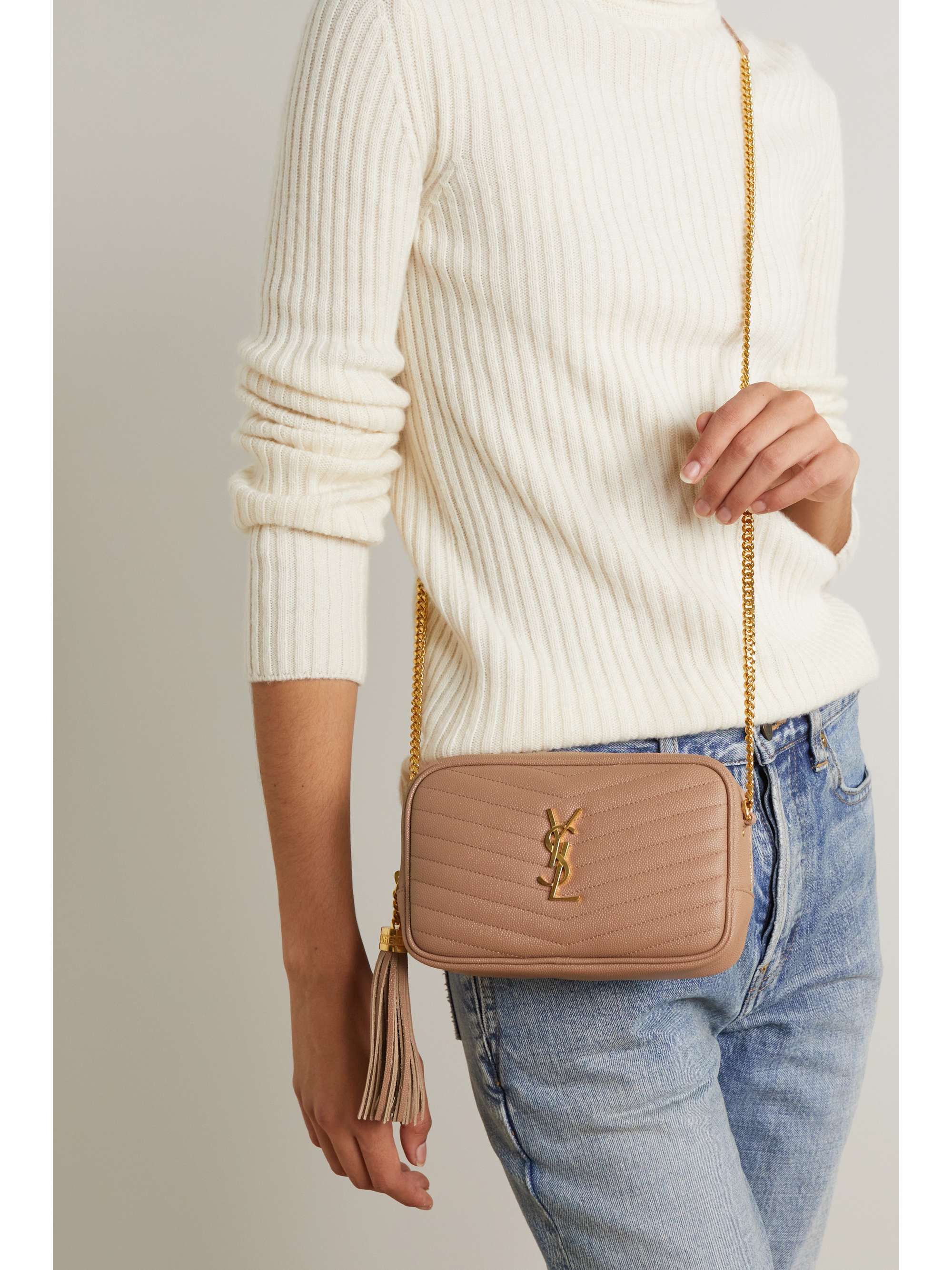 Peach Lou mini quilted texturedleather shoulder bag SAINT LAURENT