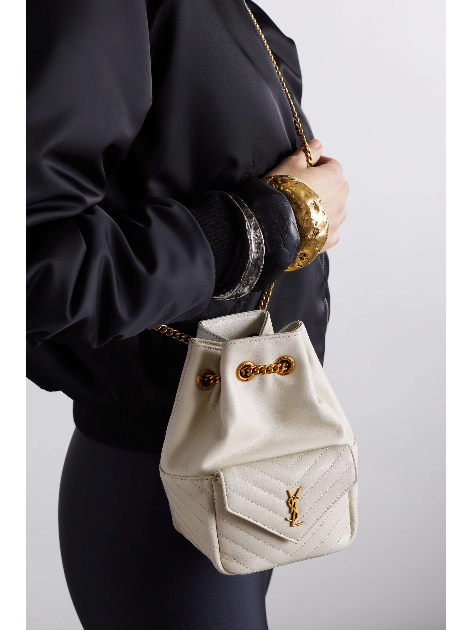 SAINT LAURENT Nano quilted leather bucket bag