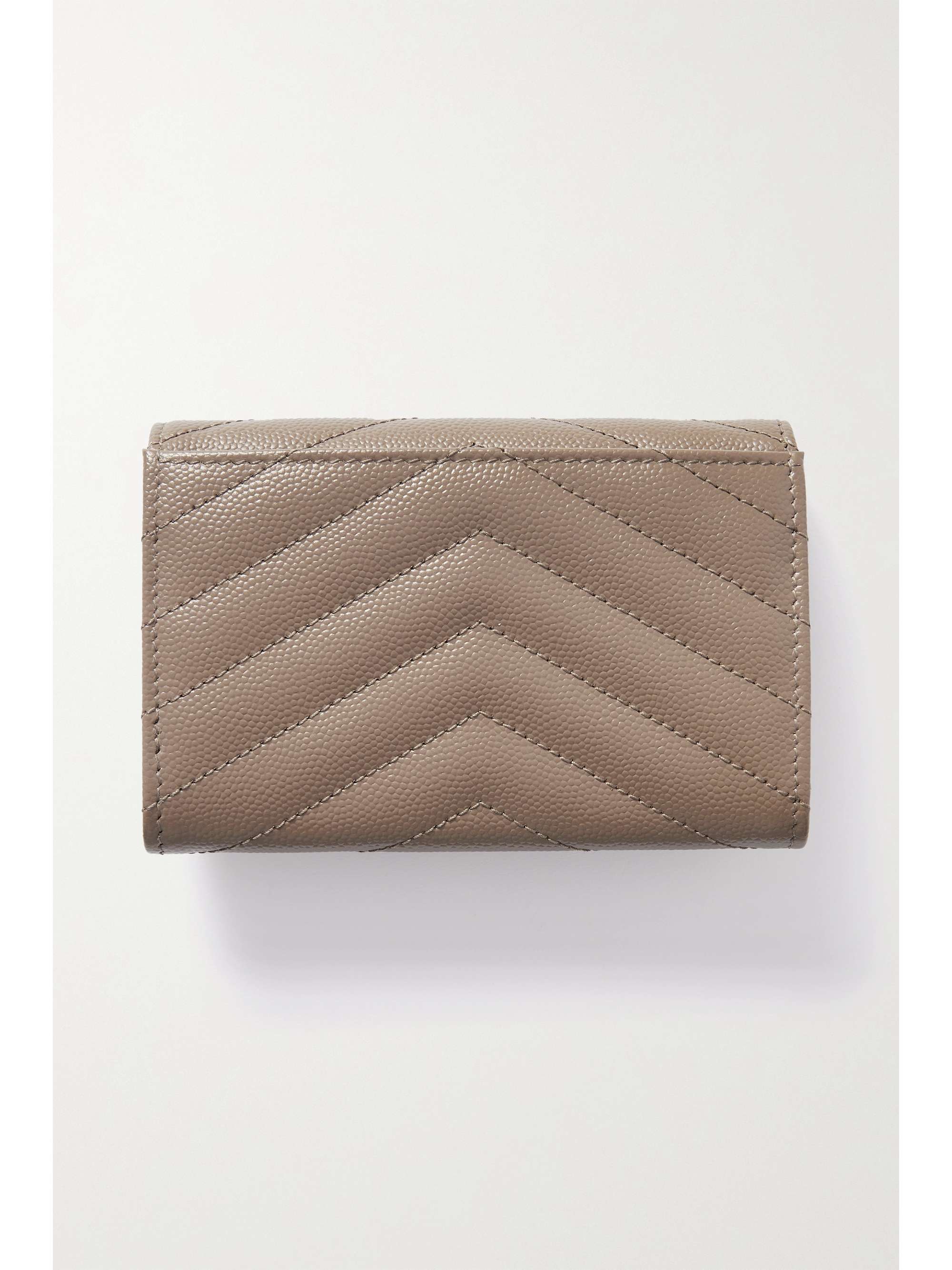 SAINT LAURENT Portefeuille en cuir texturé à surpiqûres Monogramme Envelope