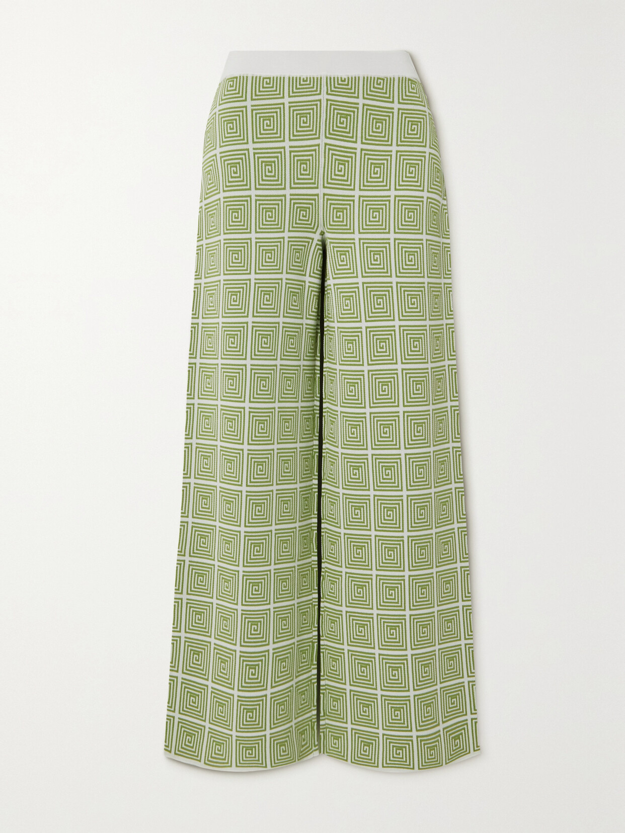 STAUD Avalanche Jacquard-knit Wide-leg Pants - Green