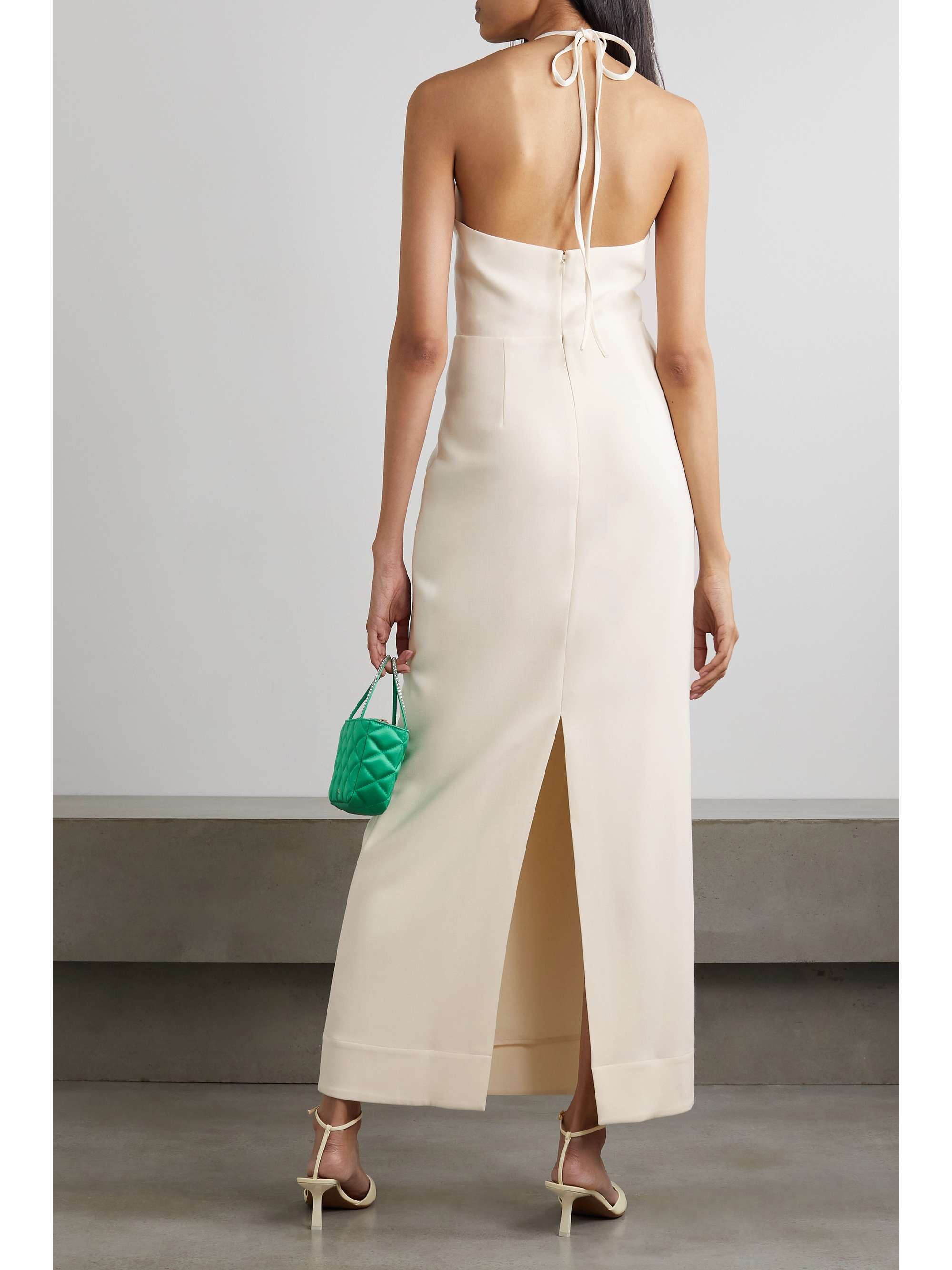 STAUD Abigail embellished cutout crepe halterneck maxi dress