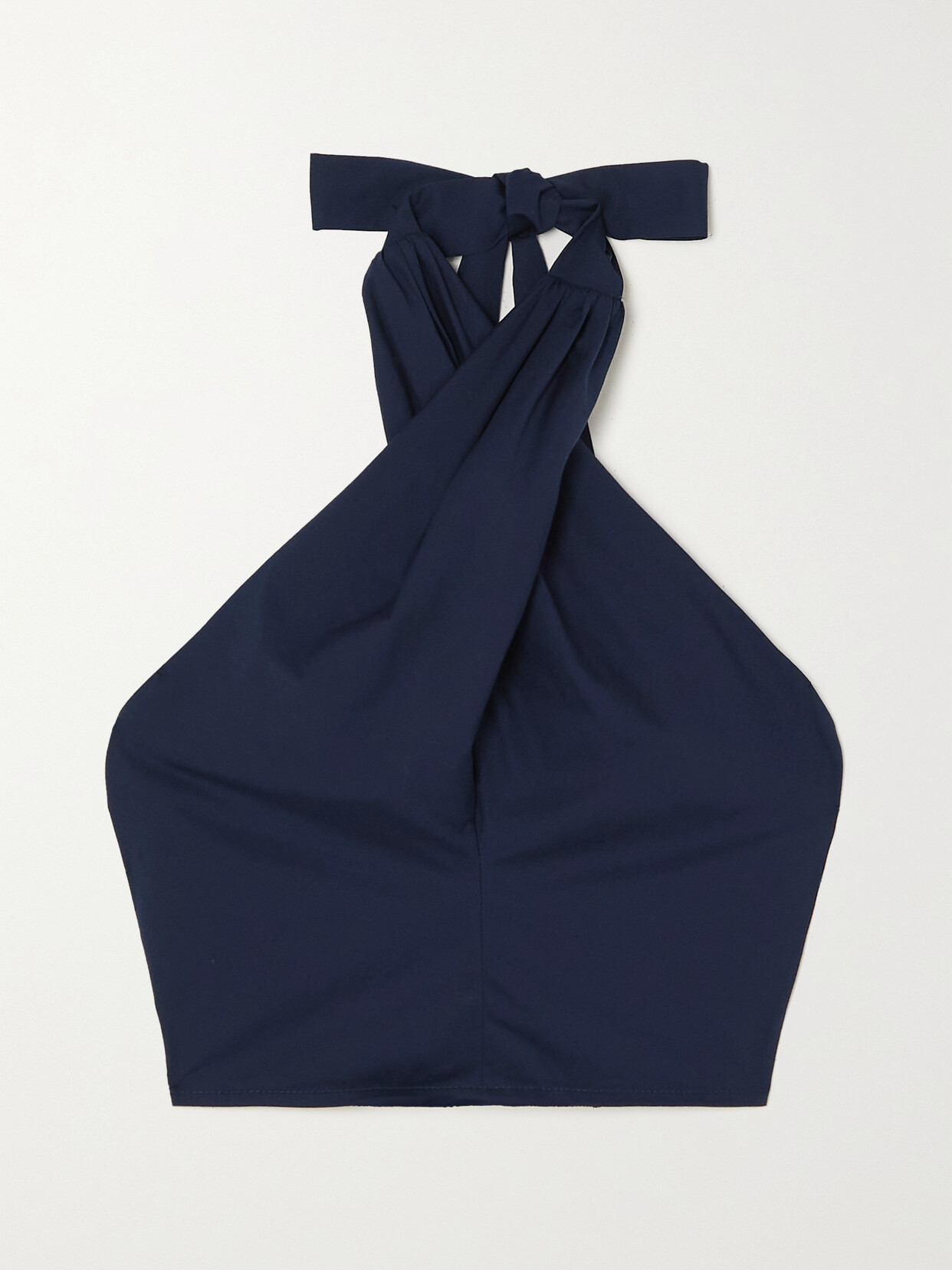 Staud Kai Smocked Halter Top In Navy