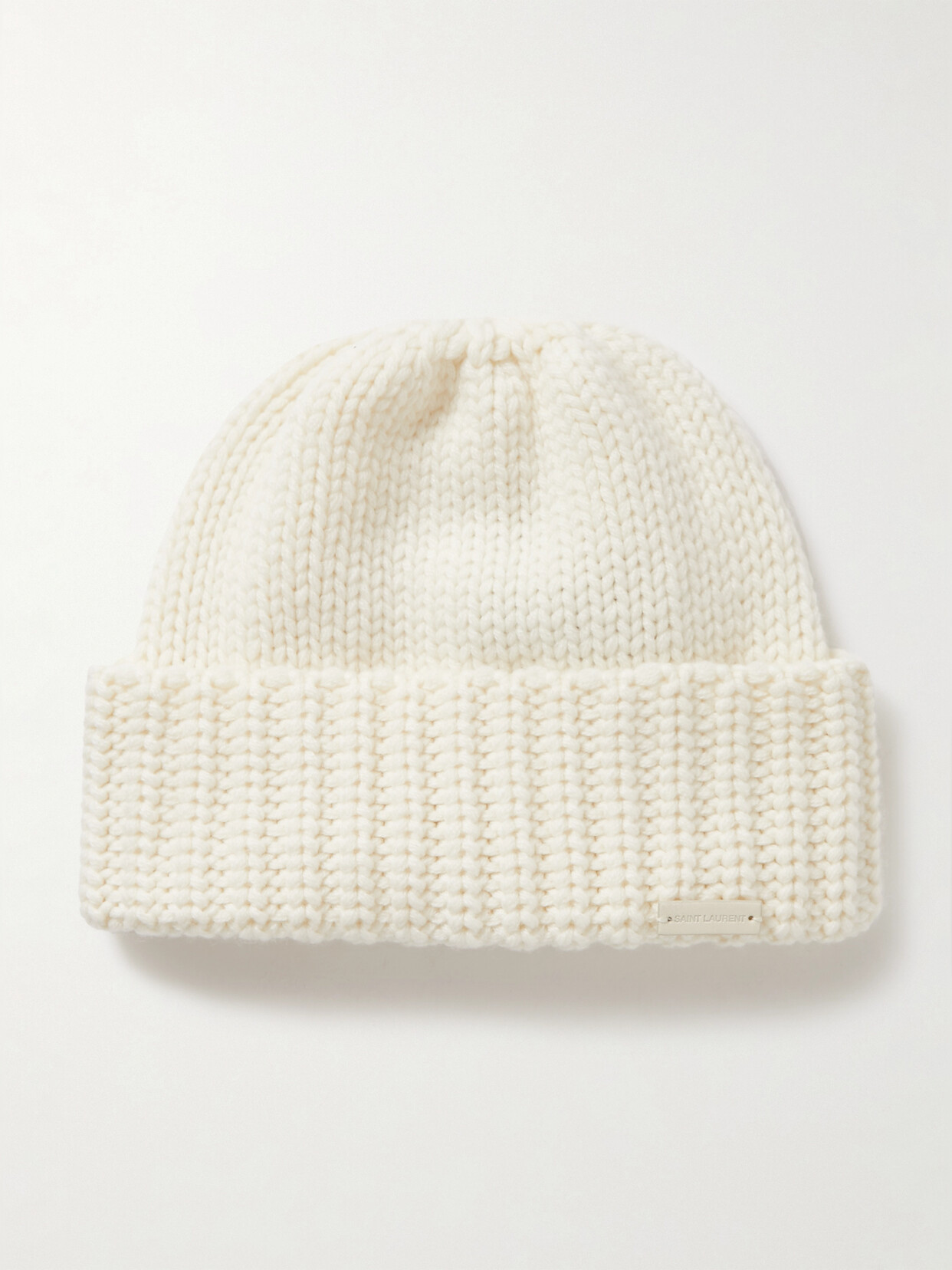 SAINT LAURENT - Ribbed Cashmere Beanie - Off-white