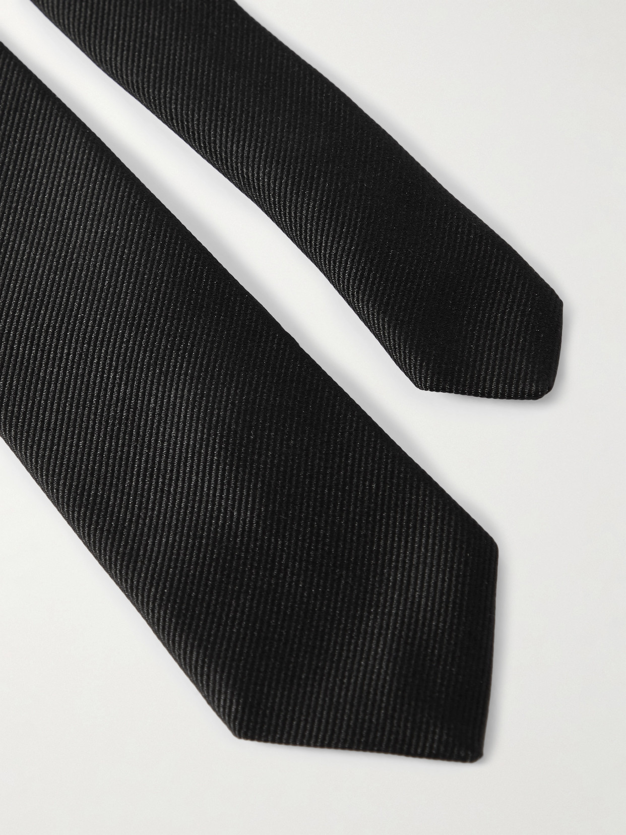 Shop Saint Laurent 5cm Silk-twill Tie In Black