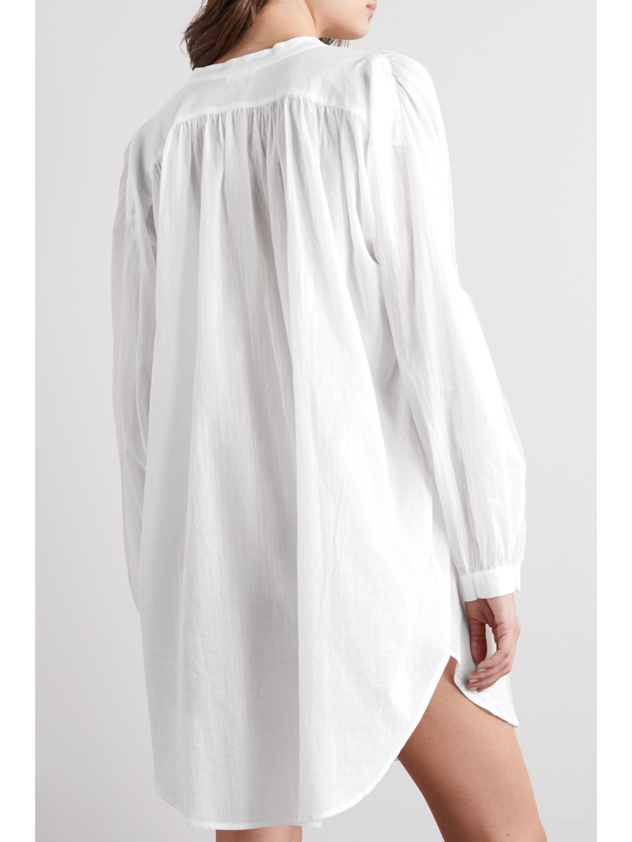 Shop Skin Brea Oversized Organic Cotton-voile Kaftan In White