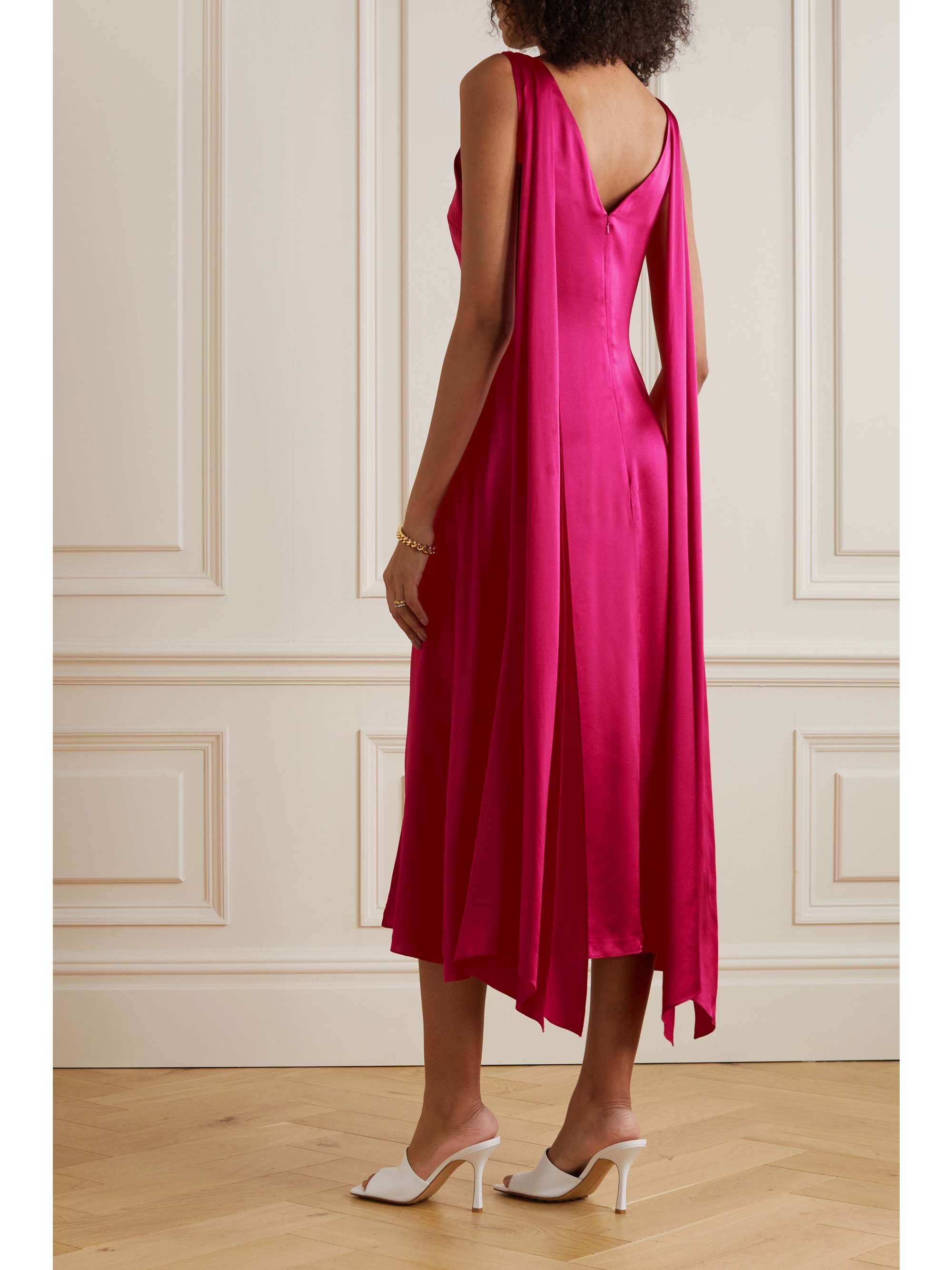 NET-A-PORTER FOR THE KING’S FOUNDATION Robe midi en satin de soie biologique à drapés - NET SUSTAIN