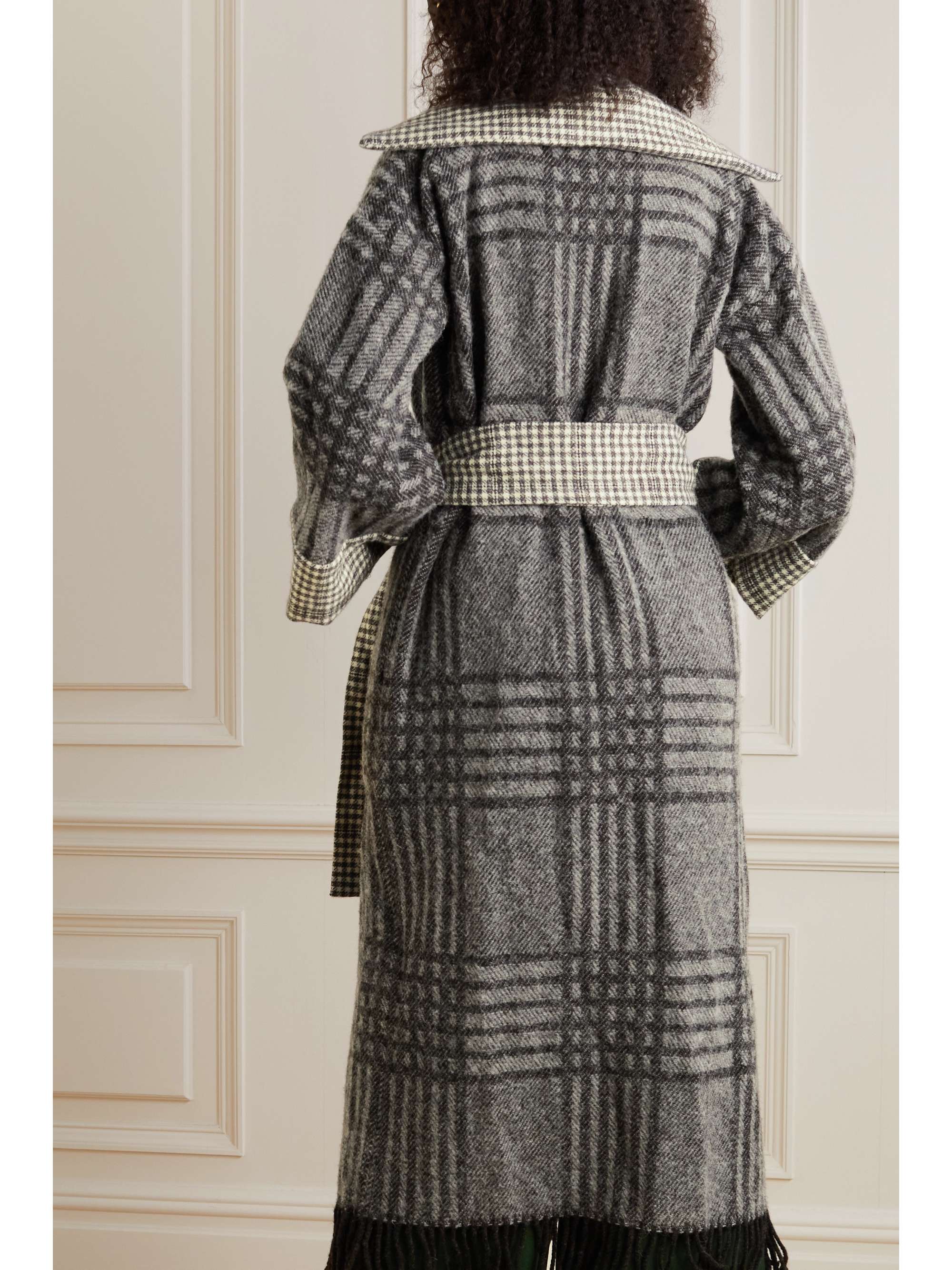 NET-A-PORTER FOR THE KING’S FOUNDATION + NET SUSTAIN belted checked wool coat