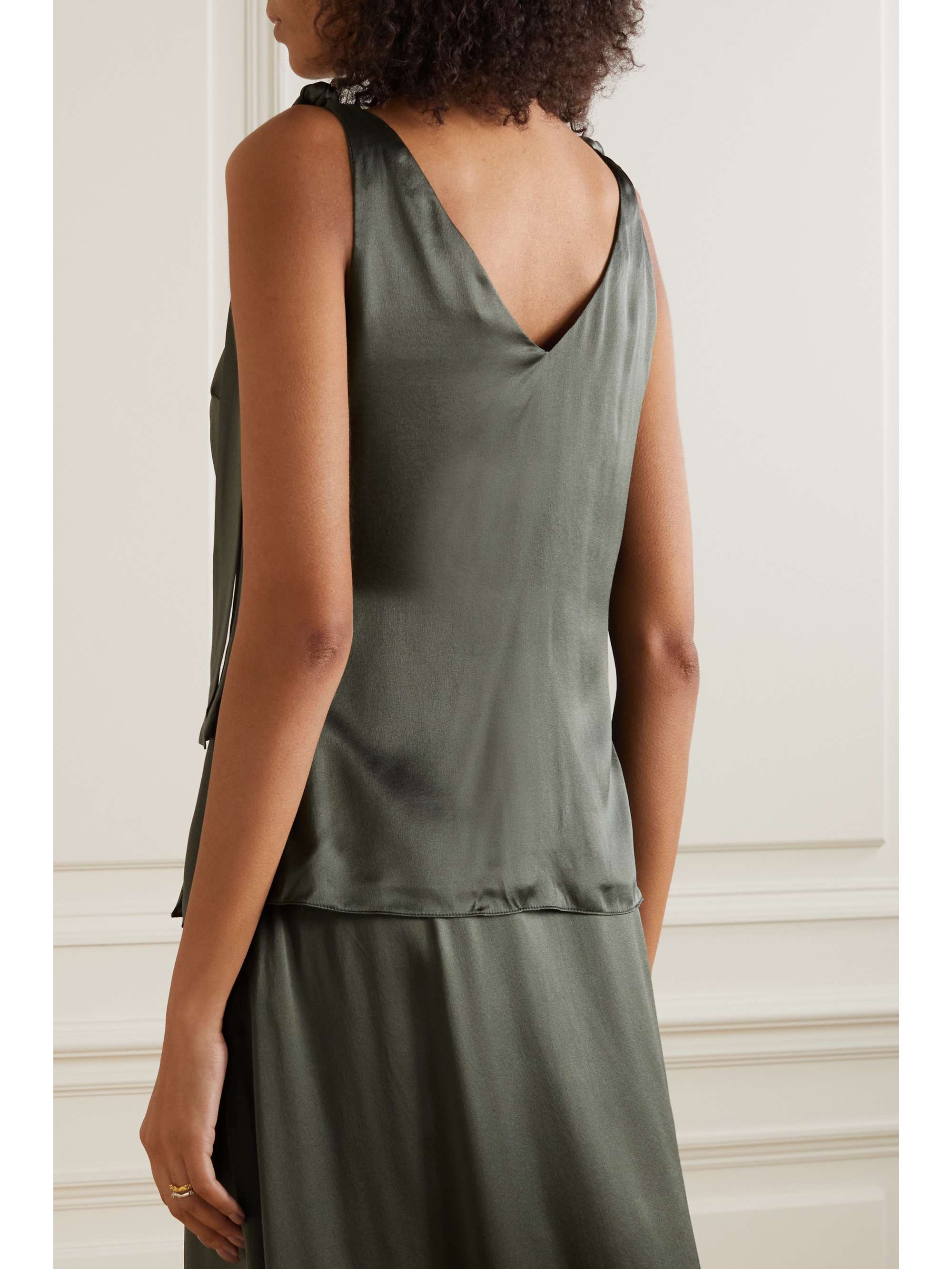 NET-A-PORTER FOR THE KING’S FOUNDATION Silk-satin wrap top
