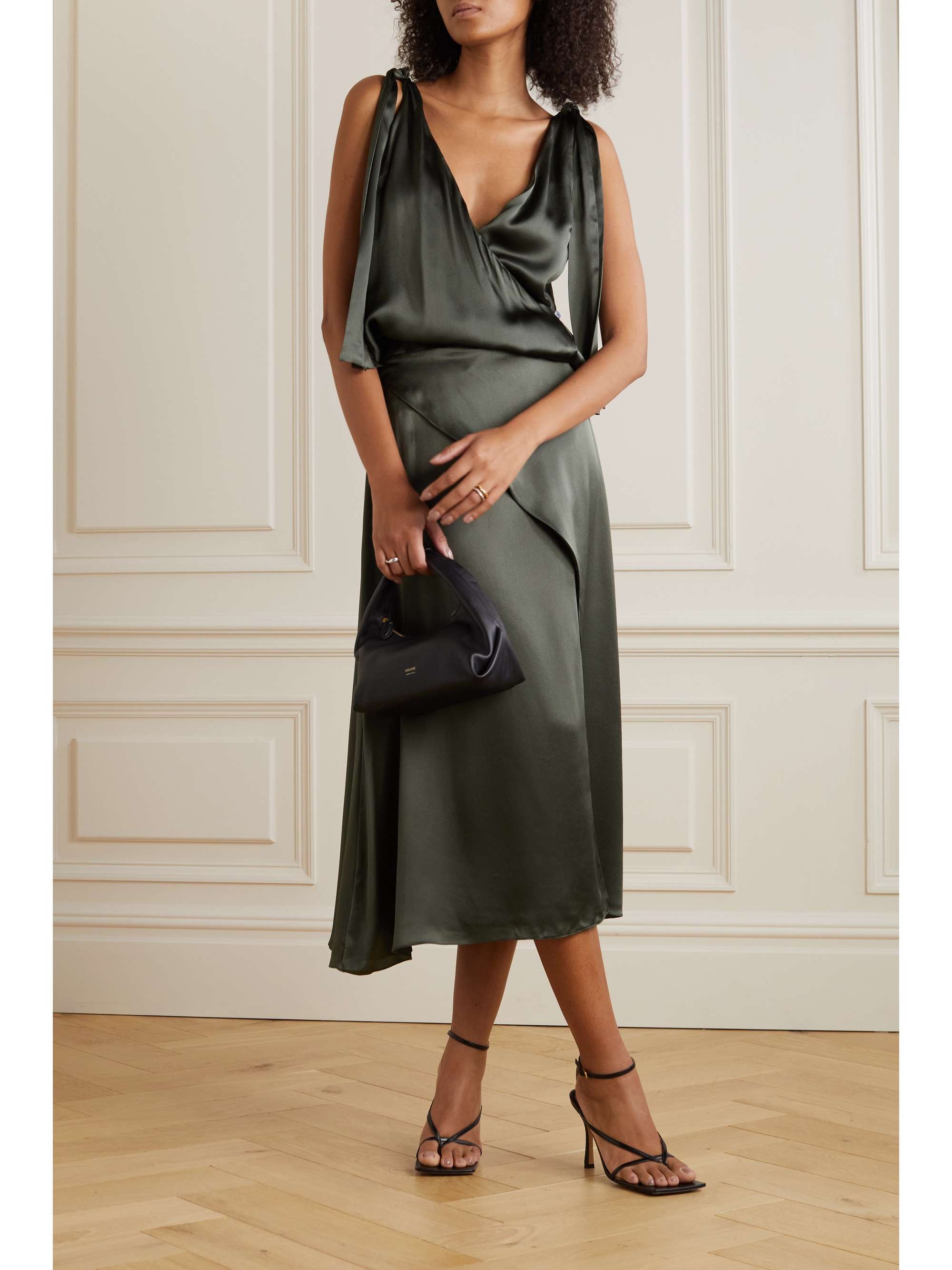 NET-A-PORTER FOR THE KING’S FOUNDATION Silk-satin wrap top