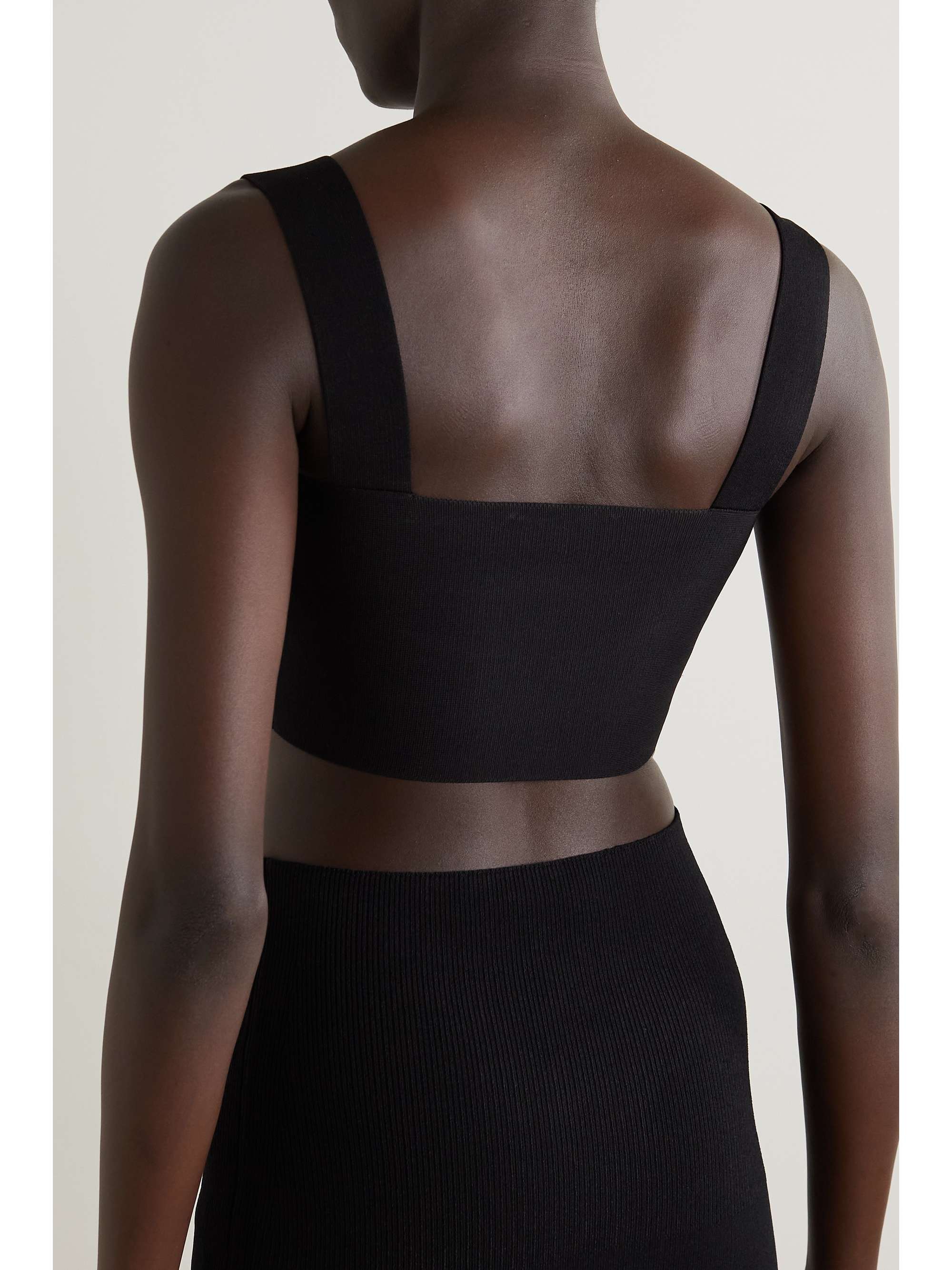 VICTORIA BECKHAM VB Body cropped stretch-knit top