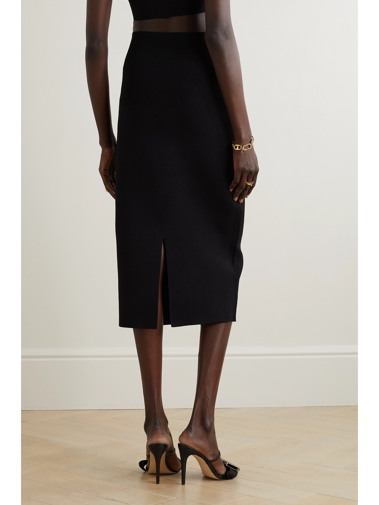 Vb Body Ribbed Stretch-Knit Midi