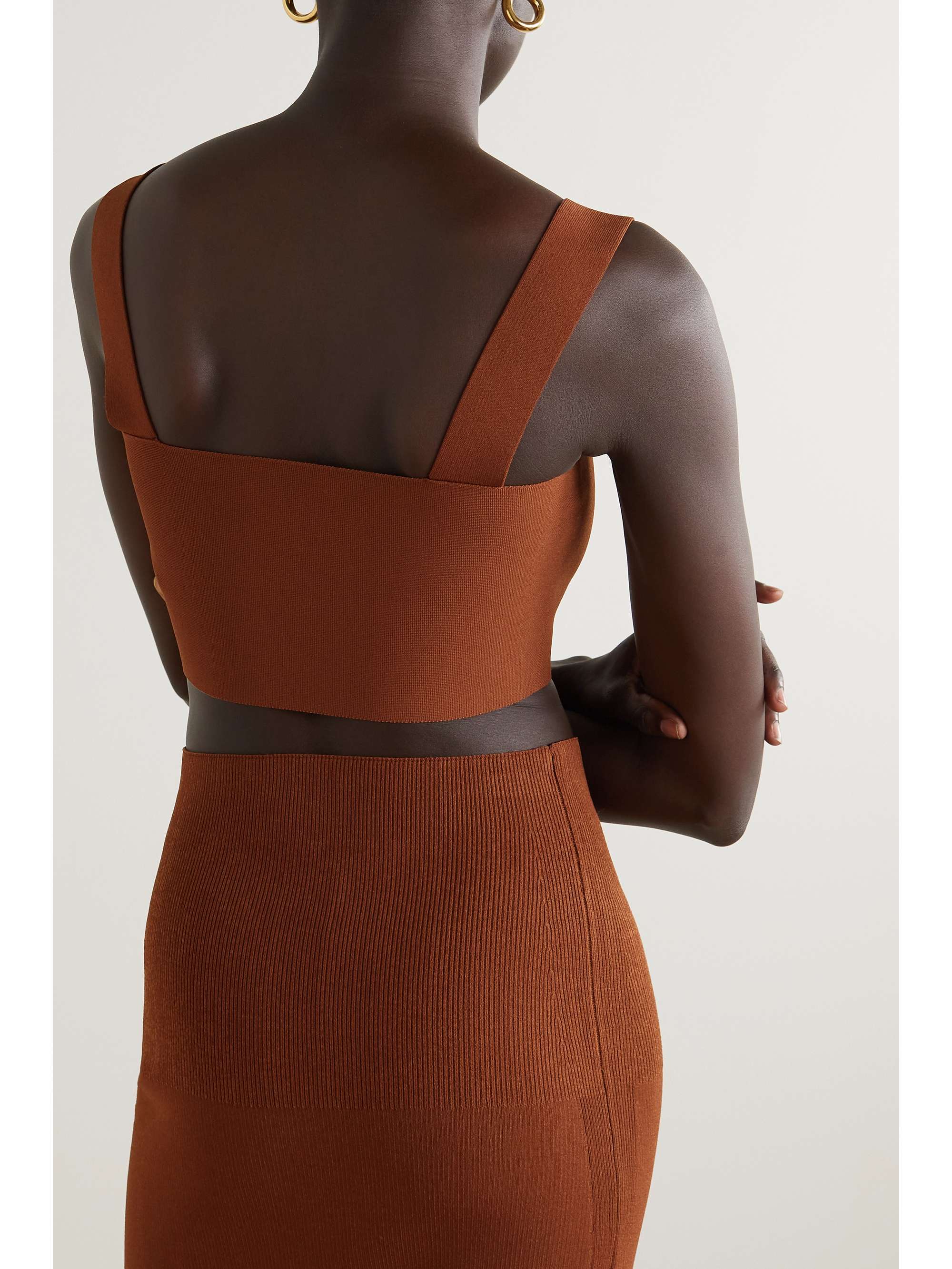 VICTORIA BECKHAM VB Body cropped stretch-knit top