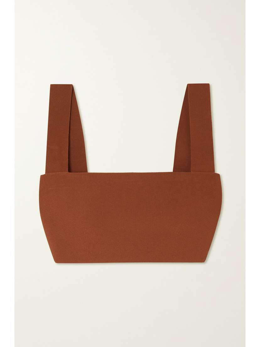 Victoria Beckham Vb Body Cropped Stretch-knit Top