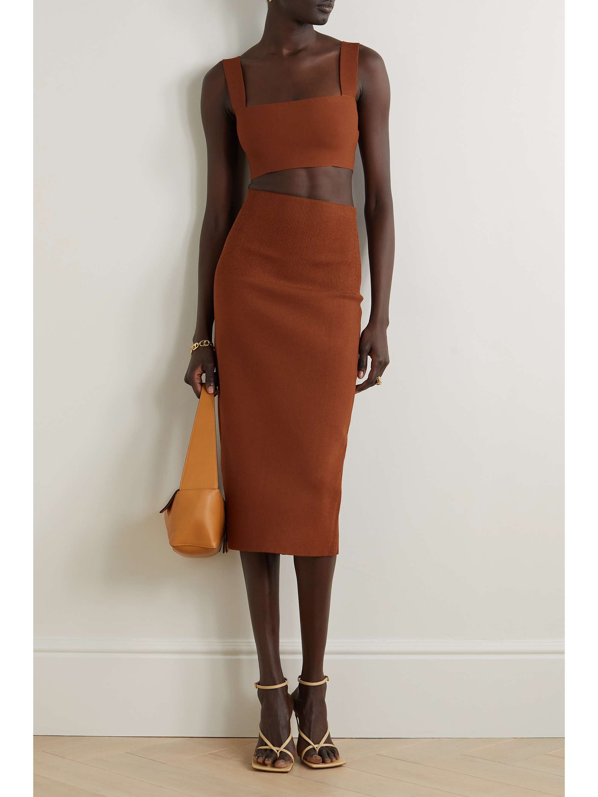 VICTORIA BECKHAM VB Body cropped stretch-knit top