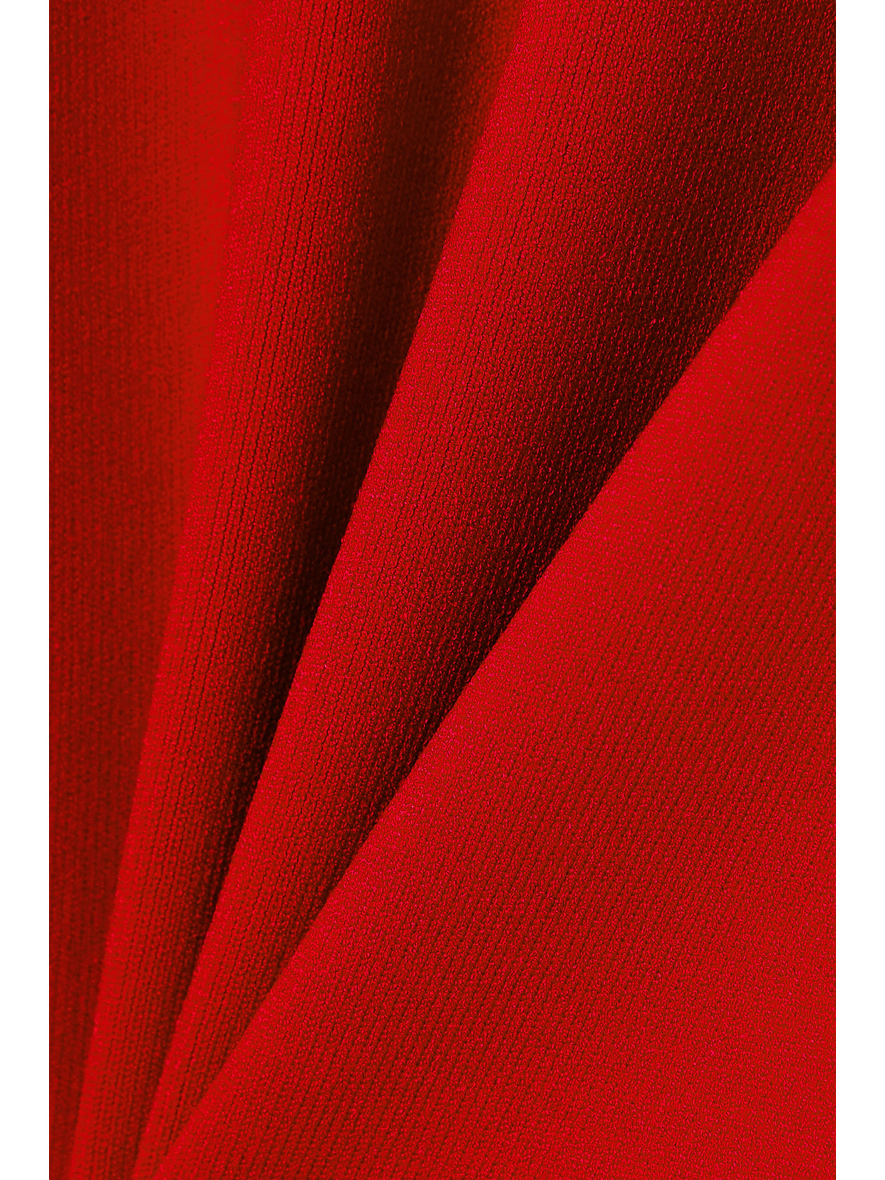 Victoria Beckham Vb Body Red One-shoulder Stretch-knit Midi Dress In Red