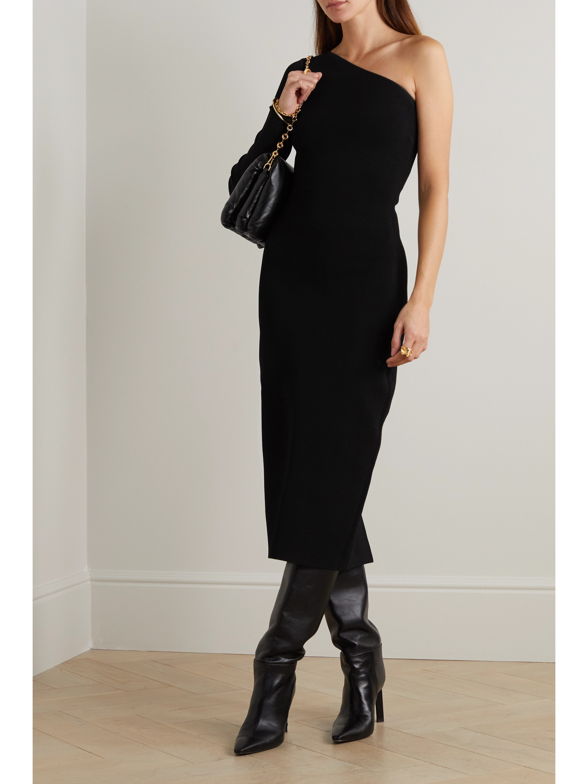 Victoria Beckham VB Body one-shoulder stretch-knit midi dress
