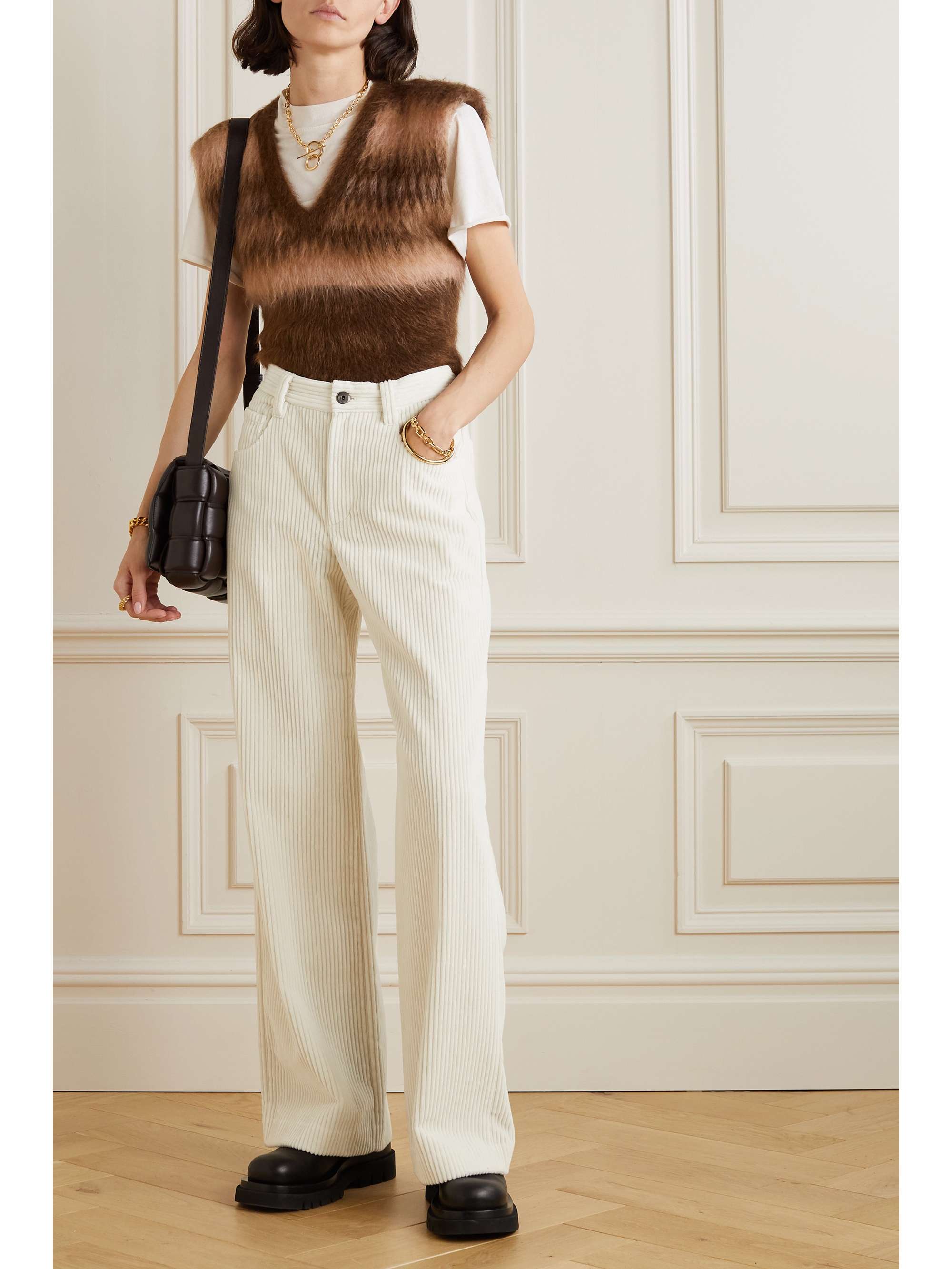 BRUNELLO CUCINELLI Cotton-blend corduroy wide-leg pants