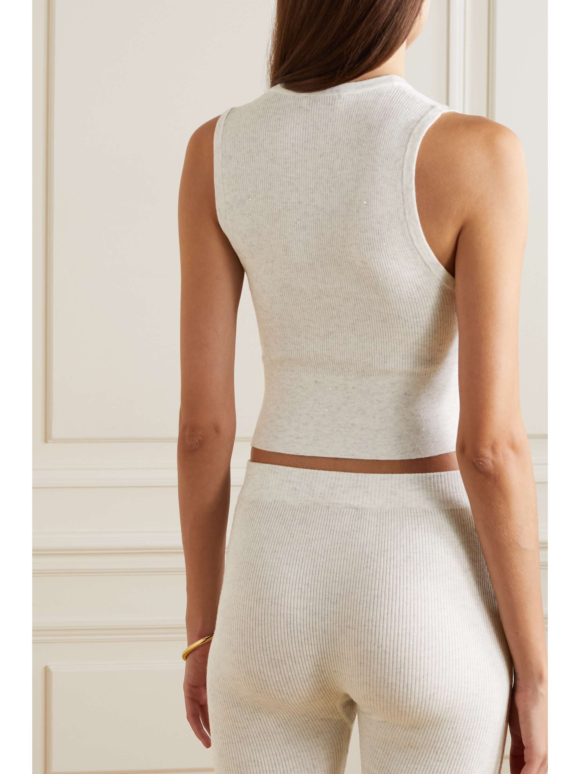 BRUNELLO CUCINELLI Cropped ribbed jersey vest