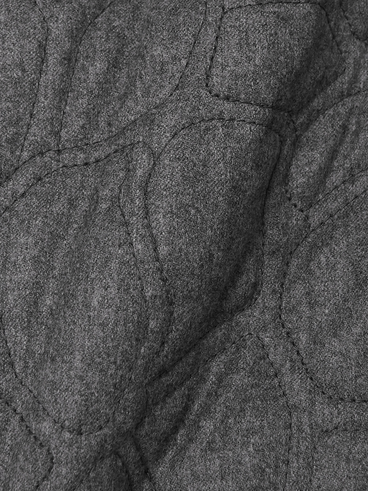 Brunello Cucinelli Quilted Wool Mini Skirt In Gray