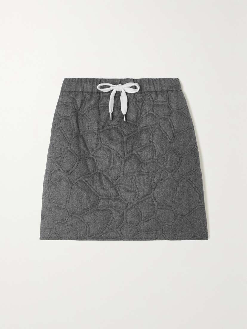 Brunello Cucinelli Padded Quilted Wool Mini Skirt