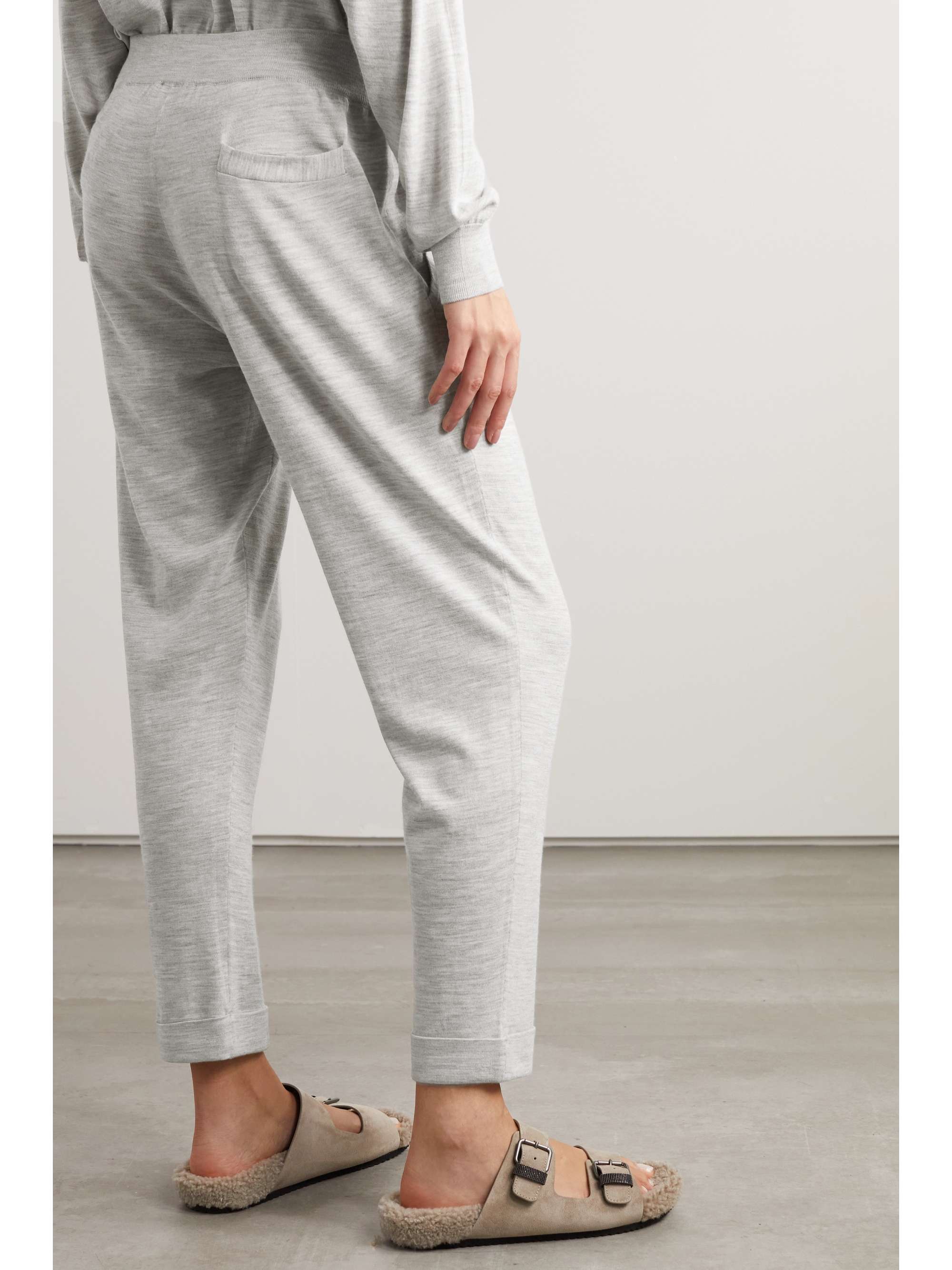 BRUNELLO CUCINELLI Wool and cashmere-blend track pants