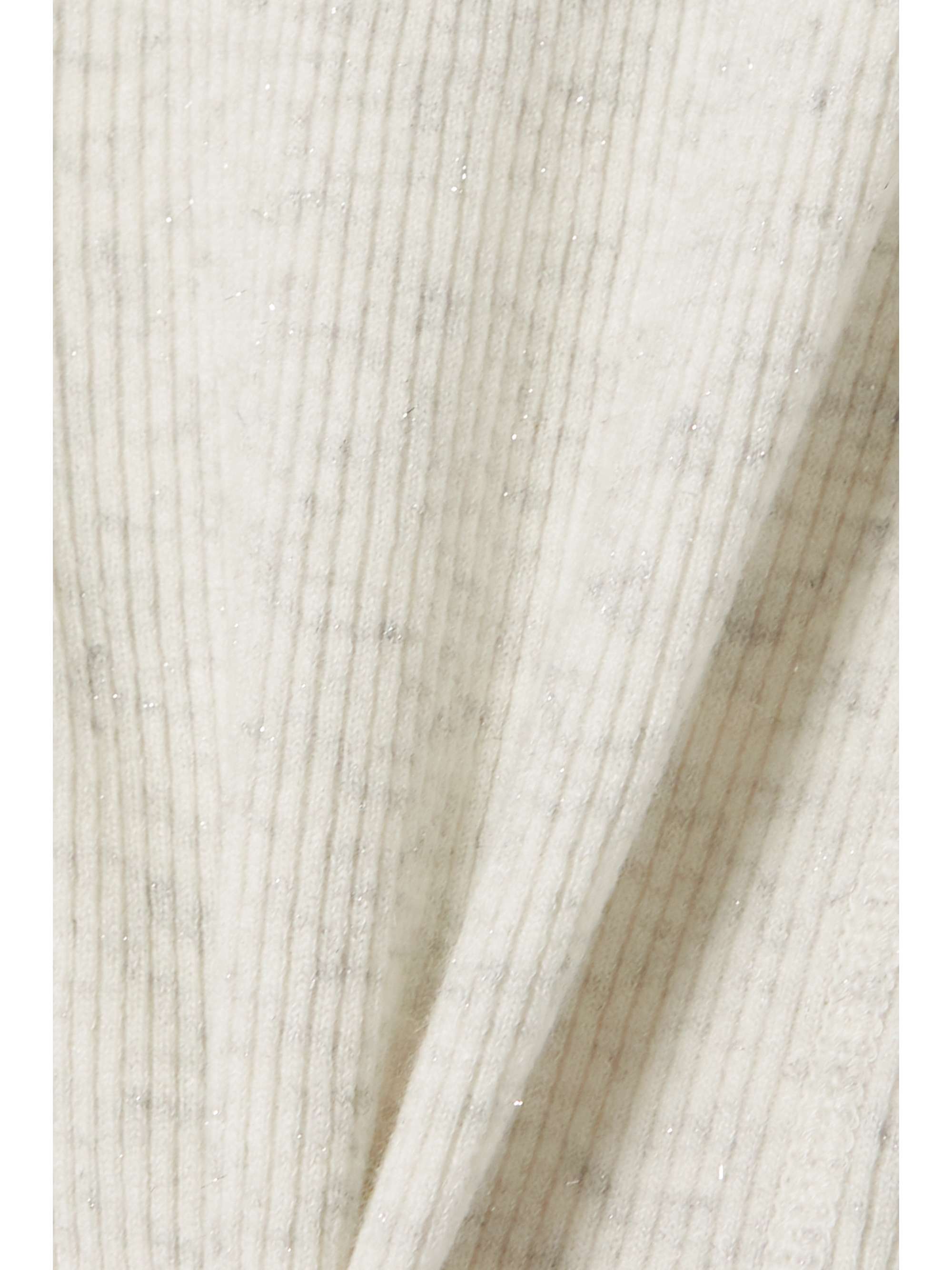 BRUNELLO CUCINELLI Cropped metallic ribbed-knit leggings