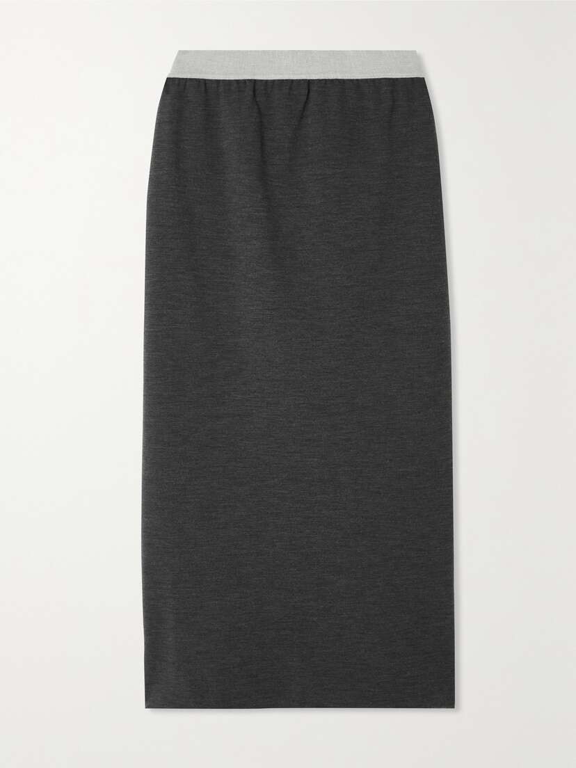 Brunello Cucinelli — Stretch-wool jersey midi skirt