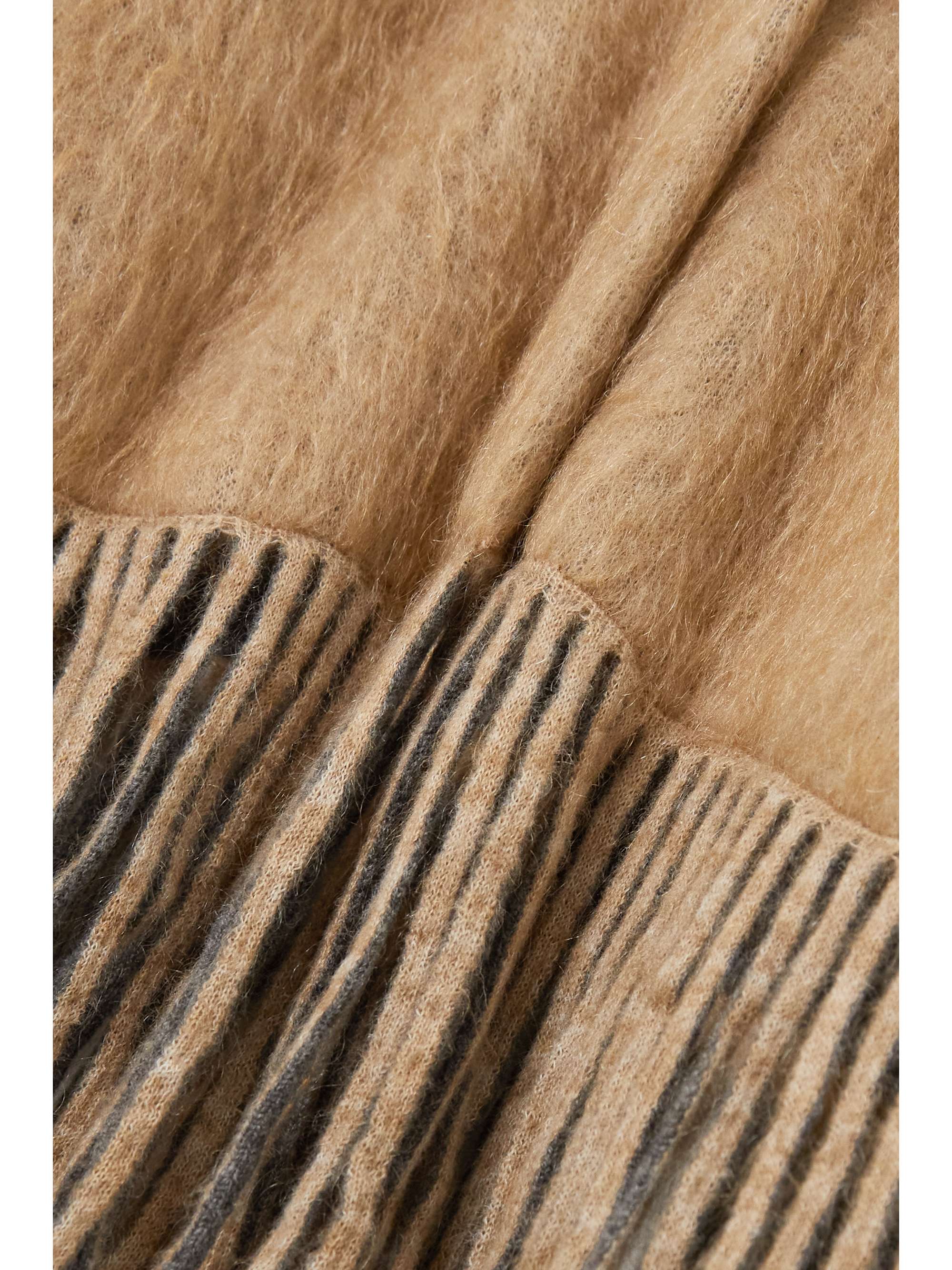 BRUNELLO CUCINELLI Hooded fringed knitted poncho