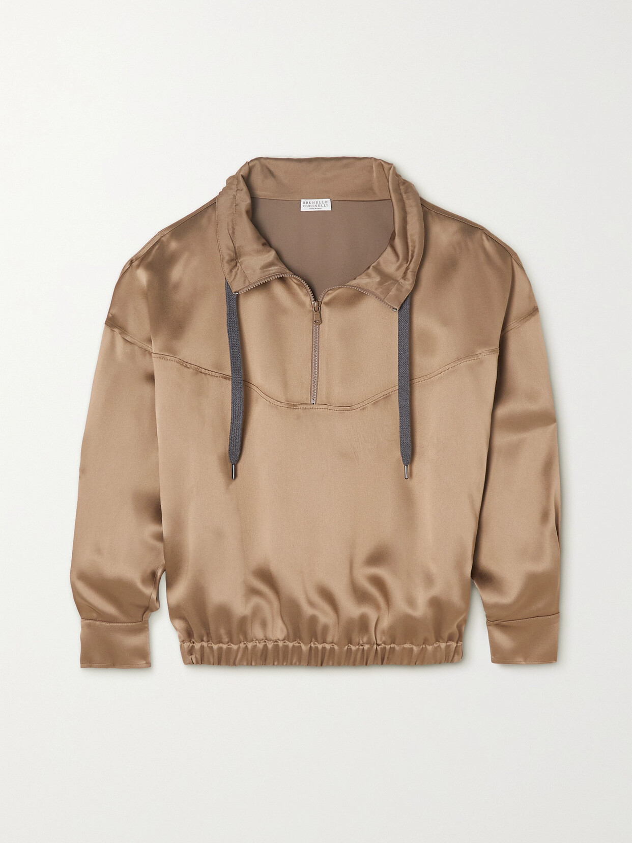 Brunello Cucinelli Satin Sweatshirt In Brown