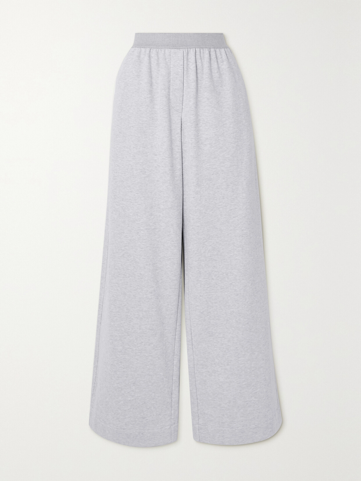 Brunello Cucinelli Cotton-jersey Wide-leg Pants - Silver