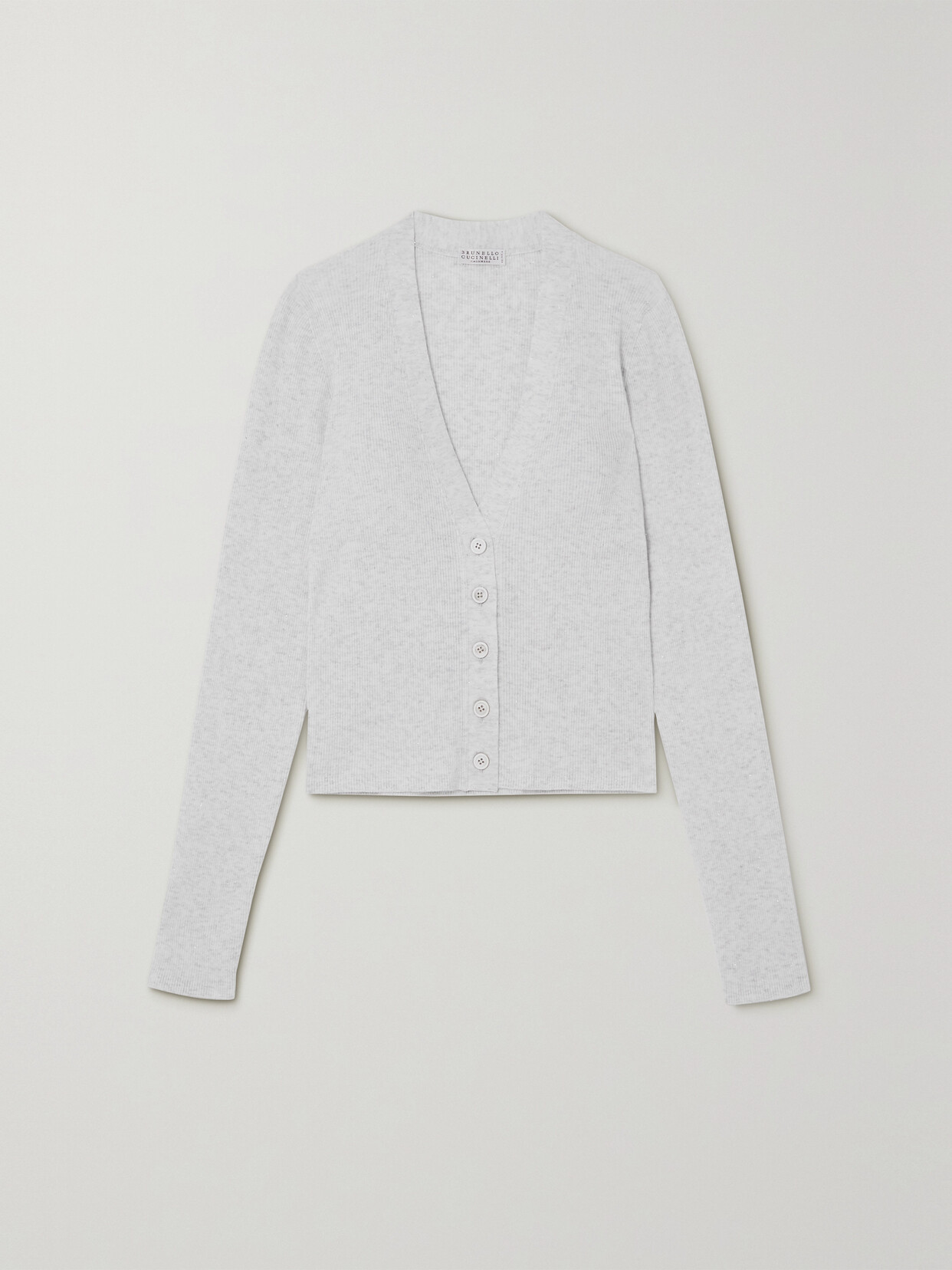 Brunello Cucinelli - Metallic Ribbed-knit Cardigan - White